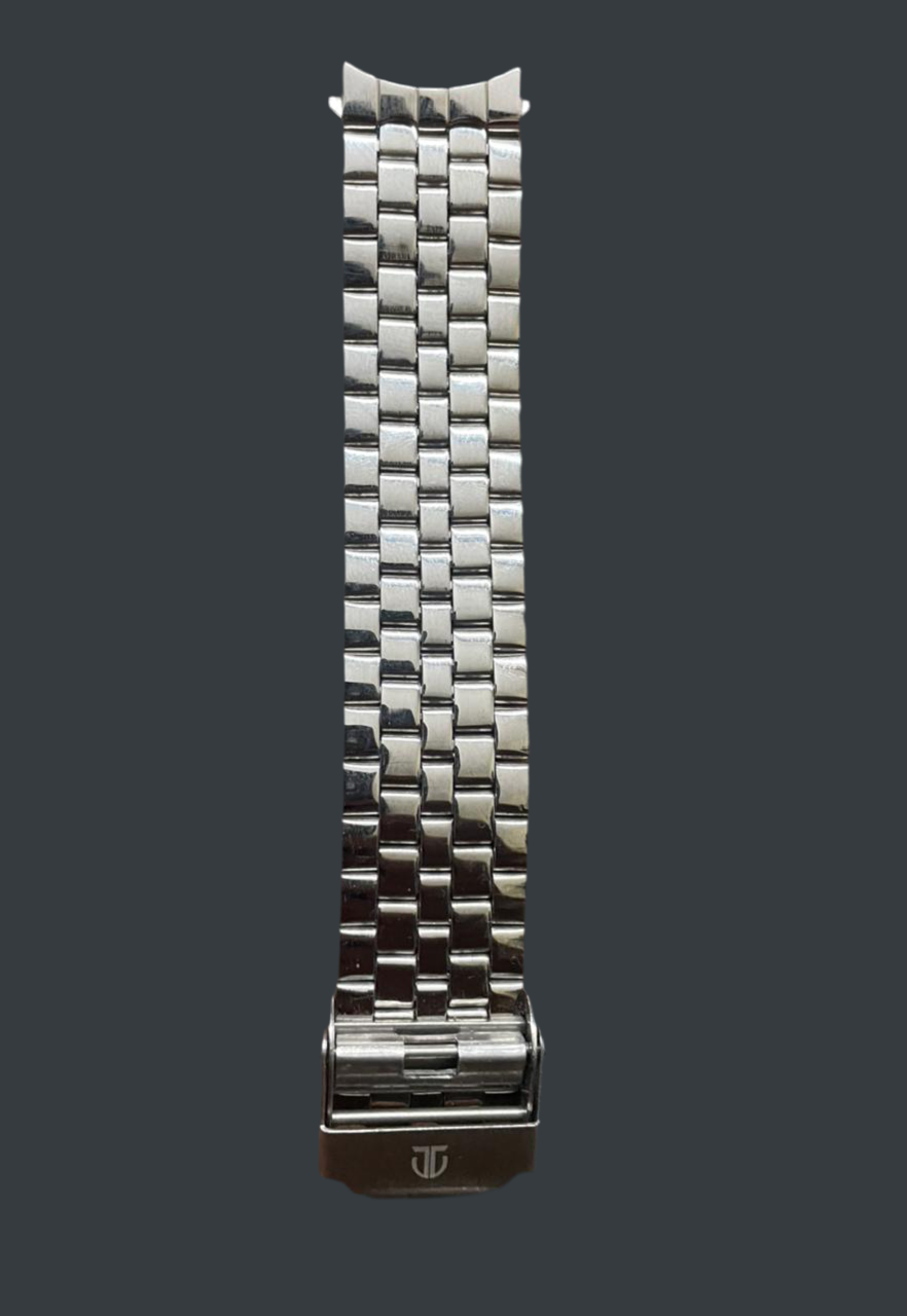 18mm President Style Steel Strap bracelet with C Curved End