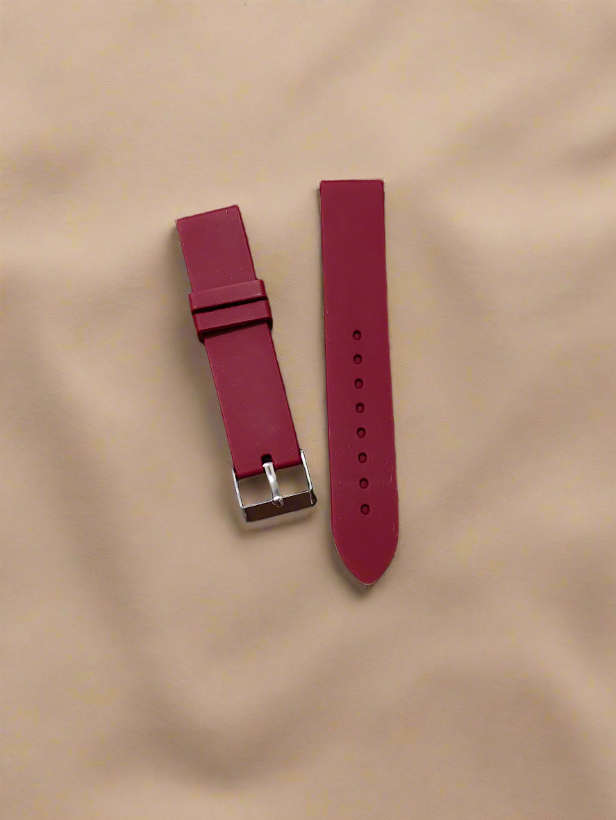 Unisex Silicone Watch Strap – Maroon for Men & Women | Sizes 12mm, 14mm, 16mm, 18mm
