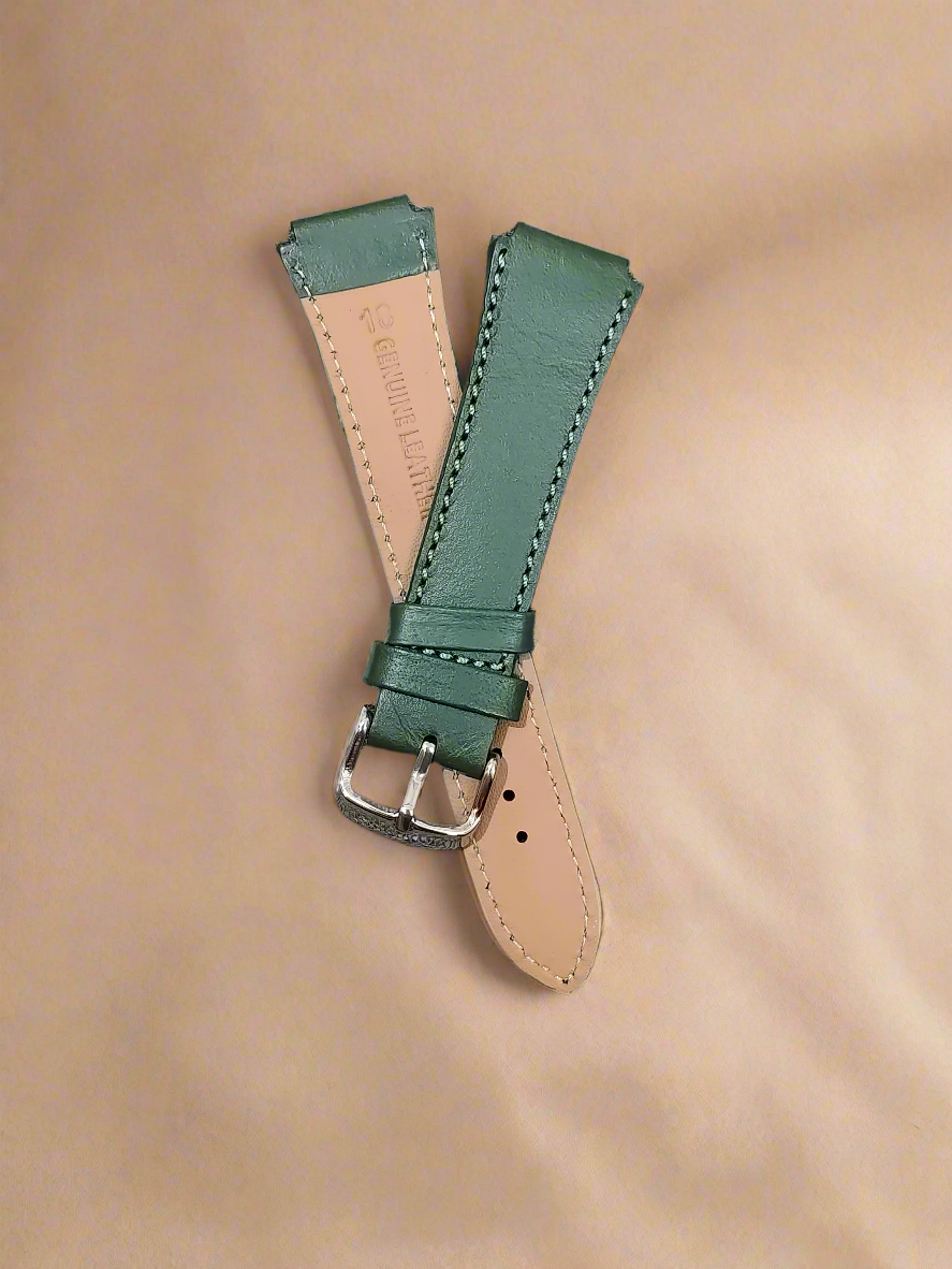 Green Leather Watch Strap (18mm Lug, 22mm Outer) – Fits Casio AE1200,