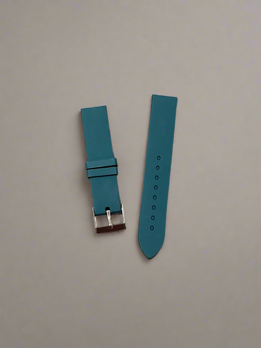Unisex Silicone Watch Strap – Teal Blue for Men & Women | Sizes 12mm, 14mm, 16mm, 18mm