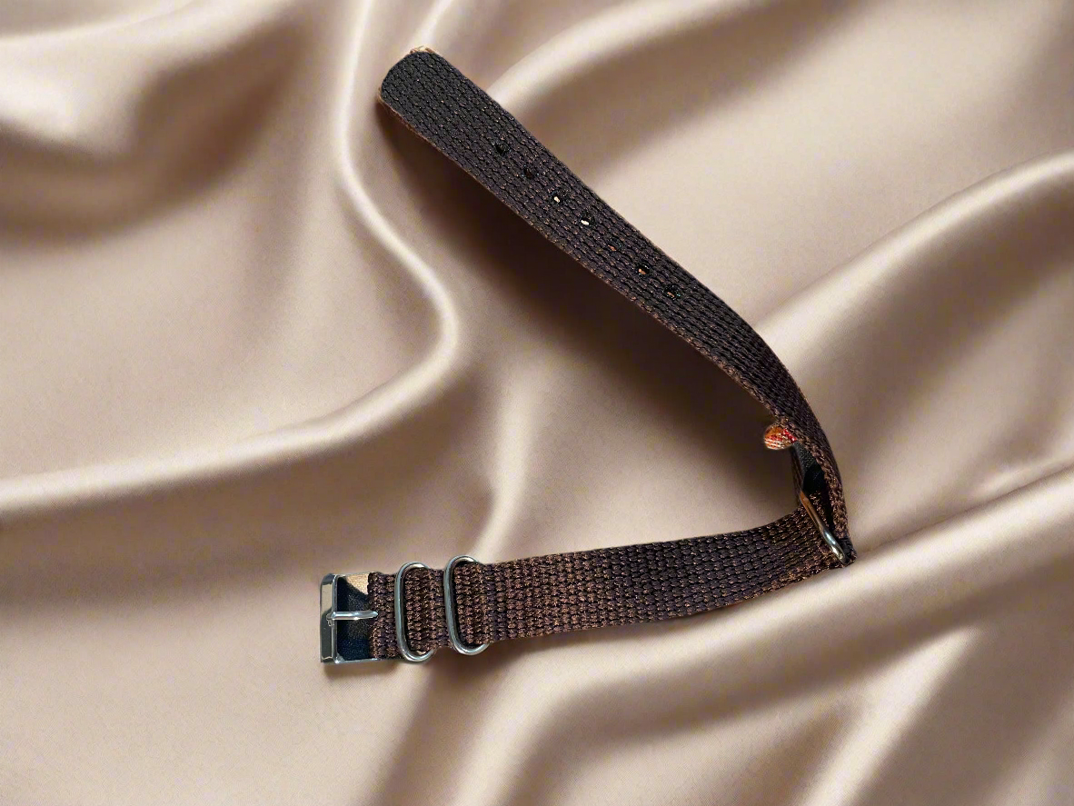 Brown cotton Zulu Nato strap 18mm