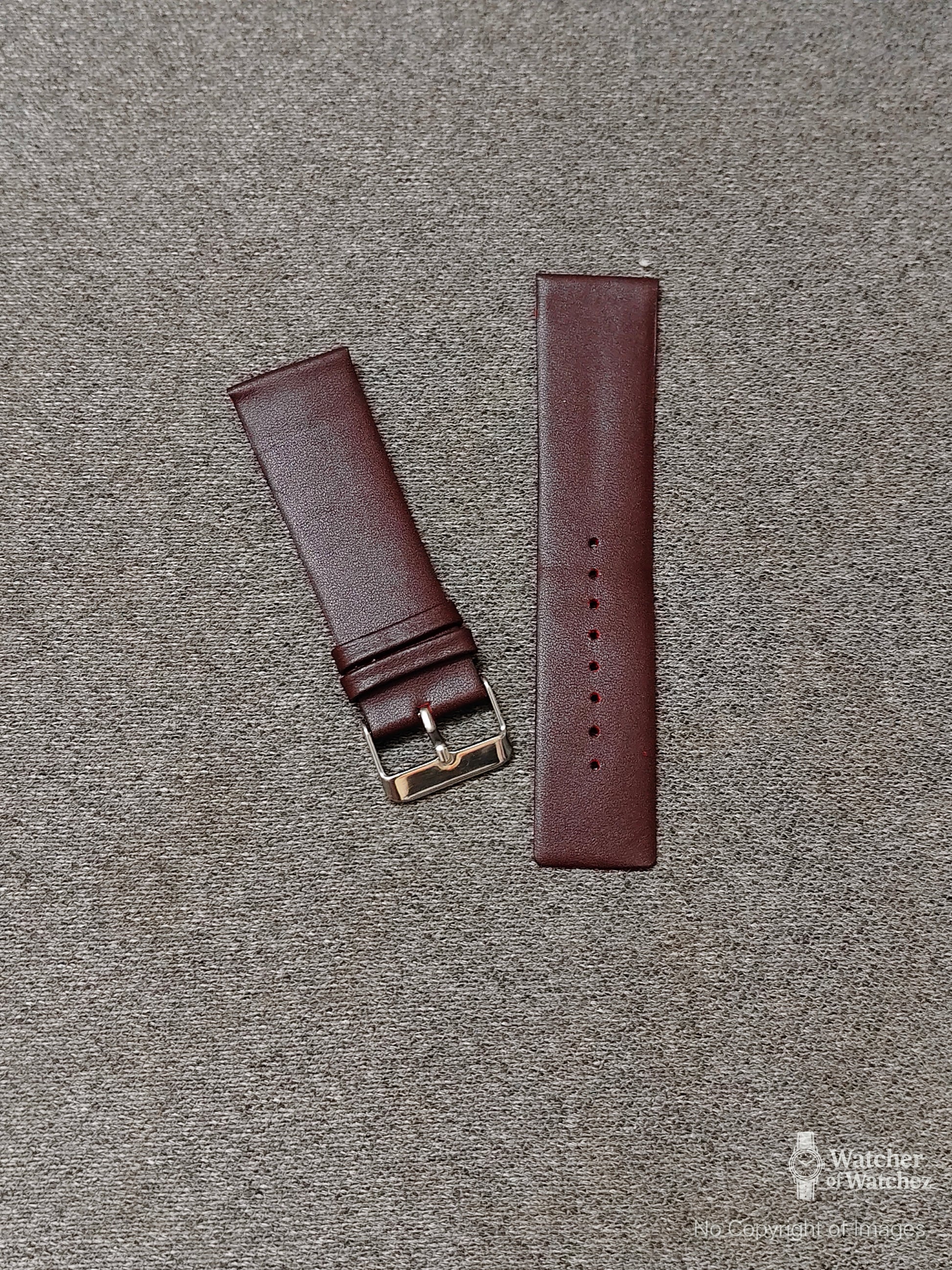 Budget Artificial (PU) Leather Watch Strap – Maroon Wine | Sizes 18mm, 20mm, 22mm, 24mm