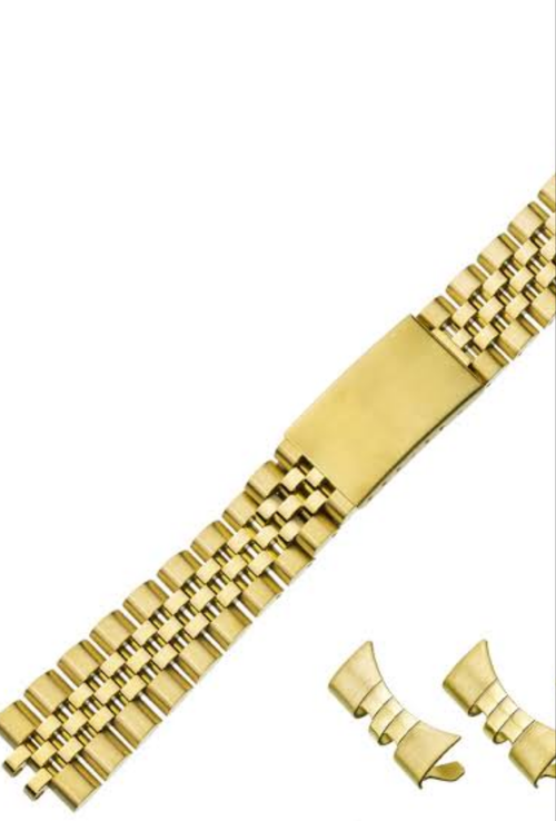 18mm and 19mm C-Shaped Curved End Jubilee Bracelet – Stainless steel 316L Golden Colour