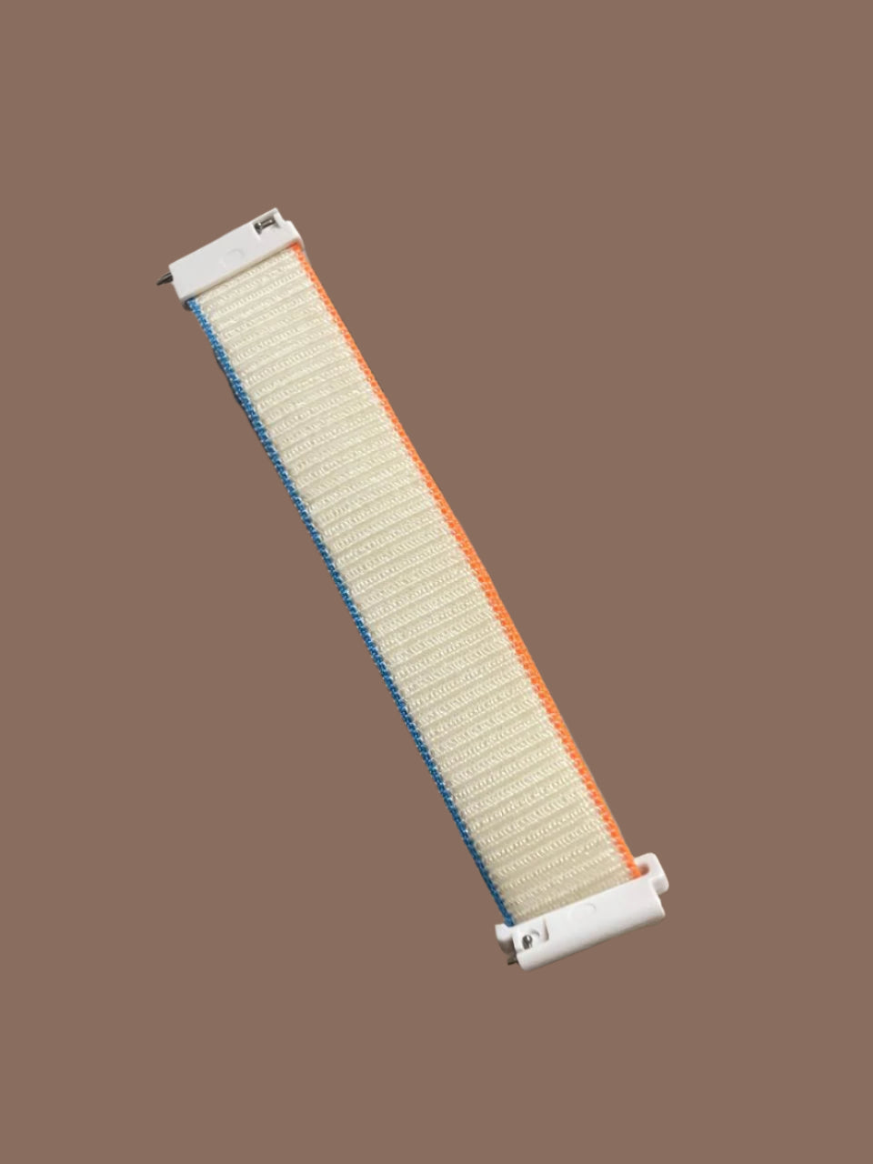 Velcro Strap 22mm  beige with orange blue stripes
