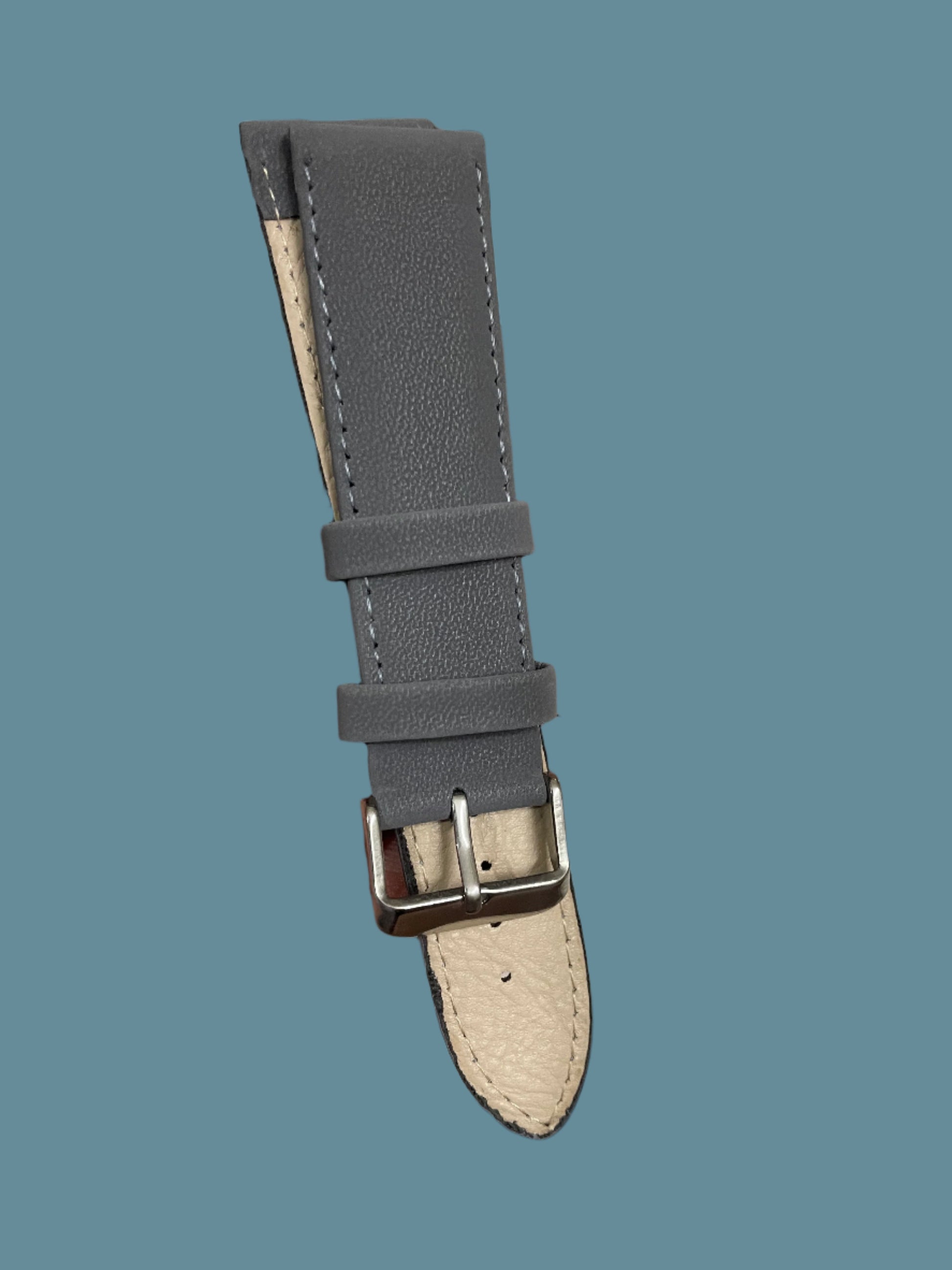 Leather Strap Velvet Grey 22mm