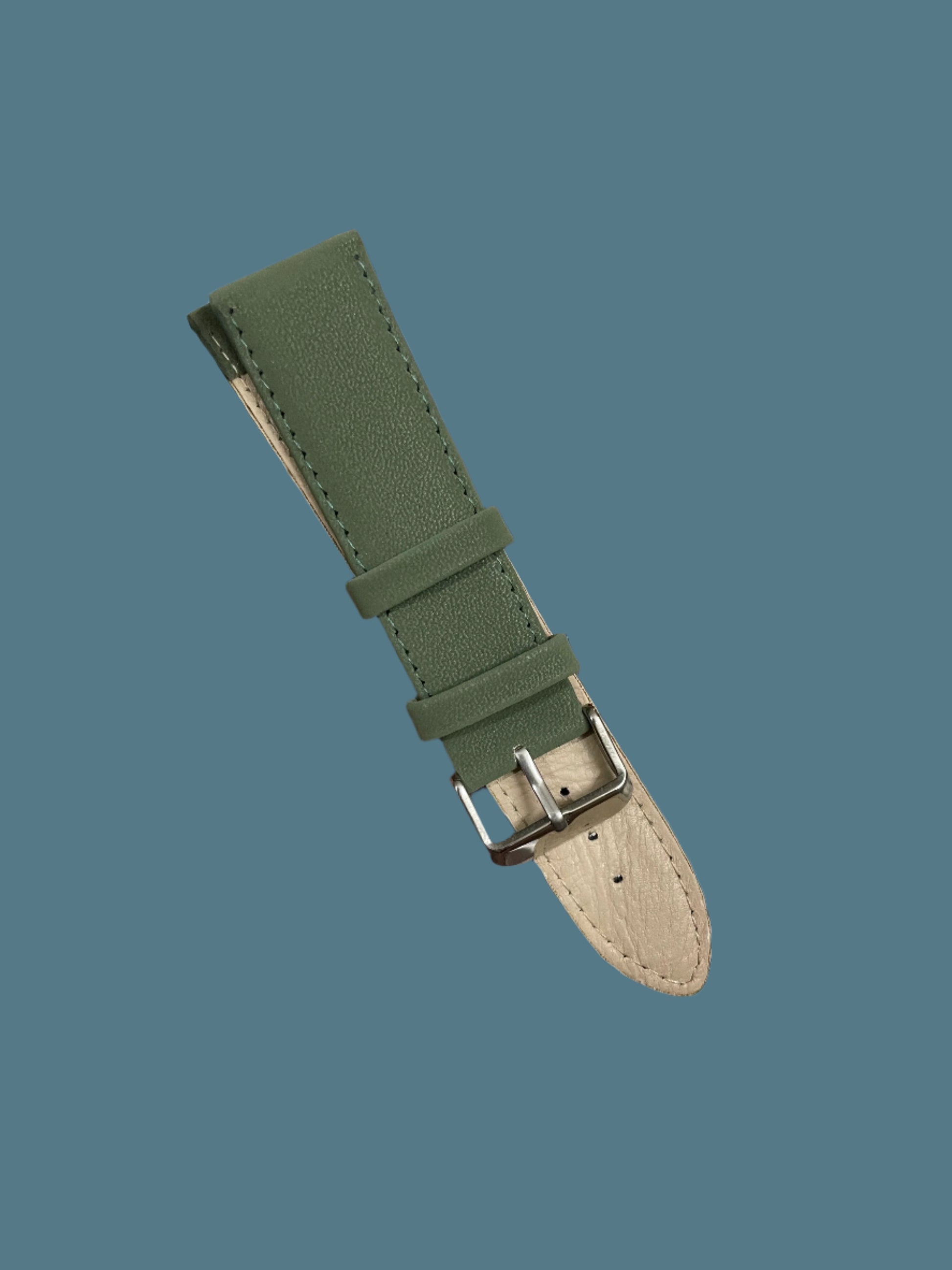 Leather Strap Velvet Green 22mm