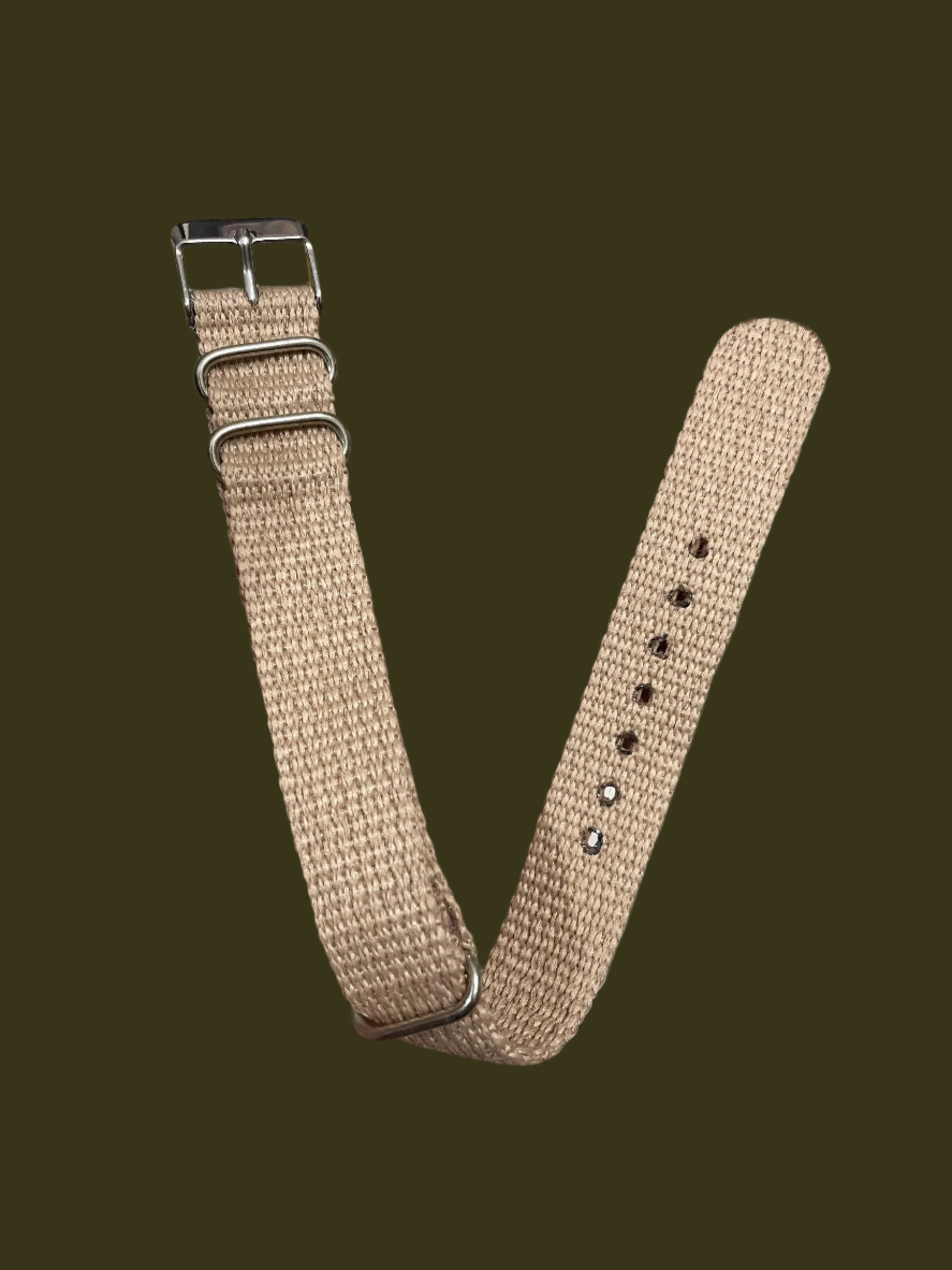 Nato Strap cotton Beige 18mm