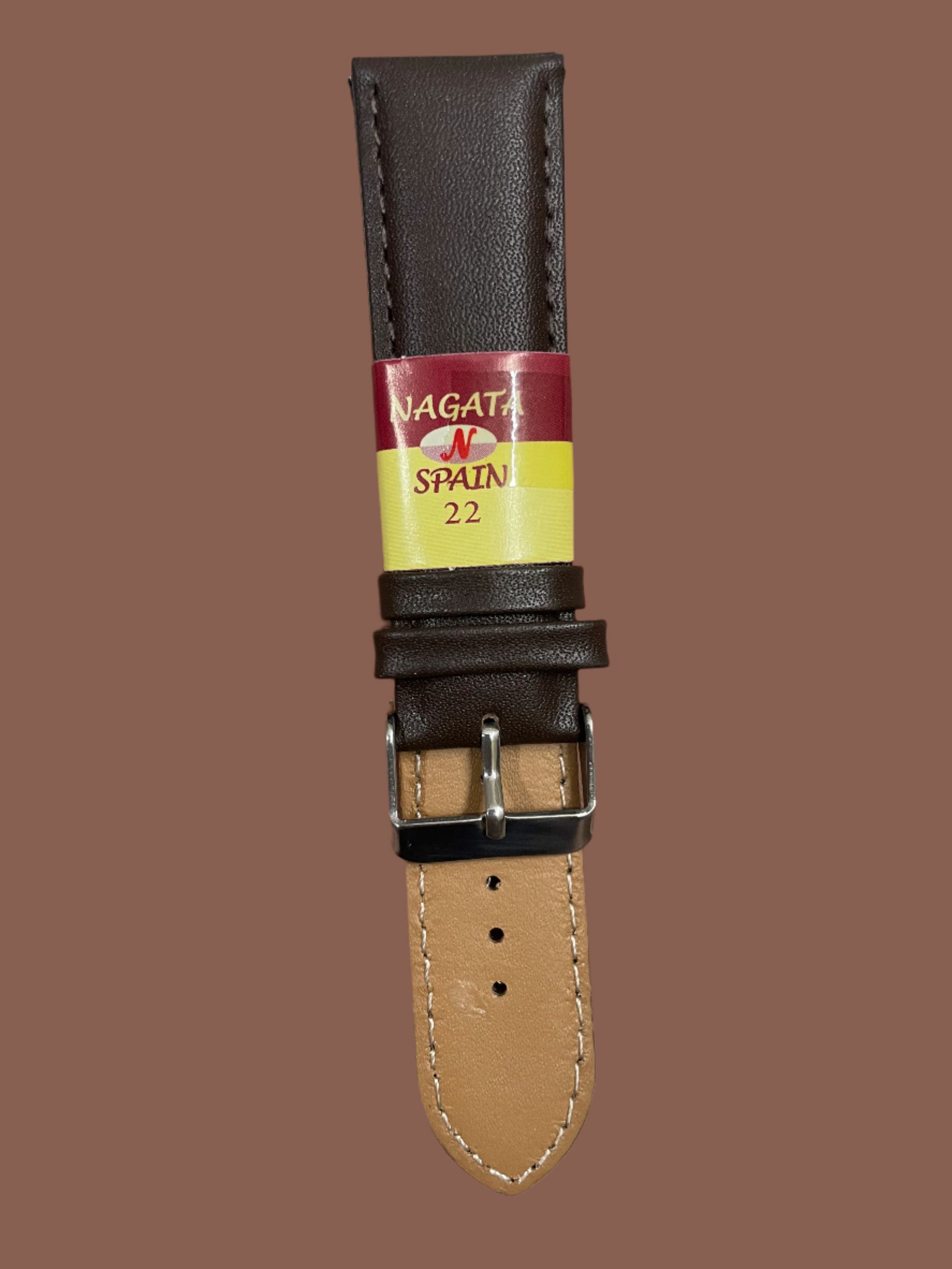 Nagata Spanish leather strap Dark Brown 18,20,22,24 mm