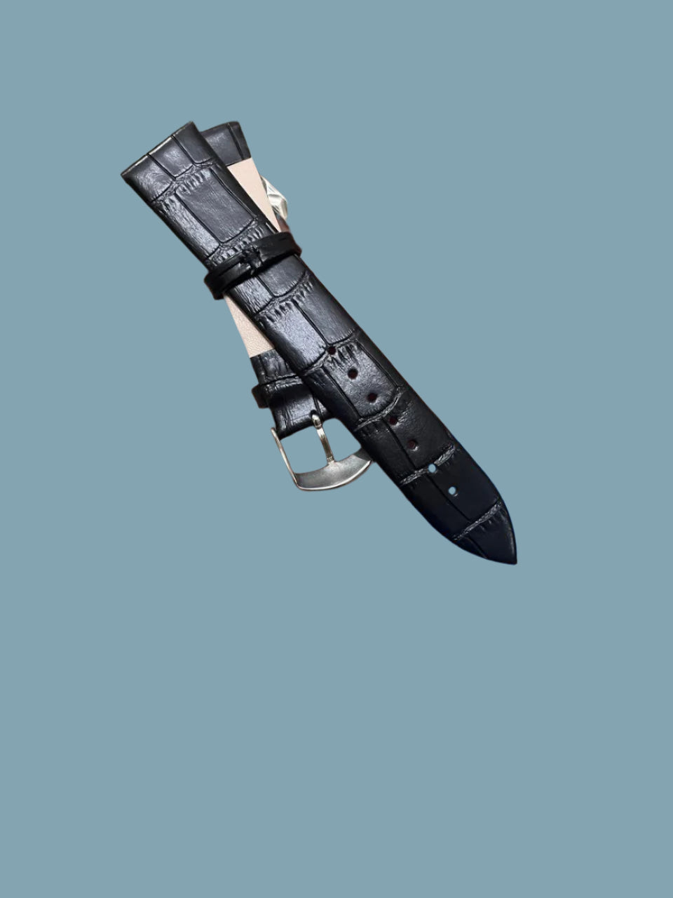 Pasting Leather Strap Black 18.20mm