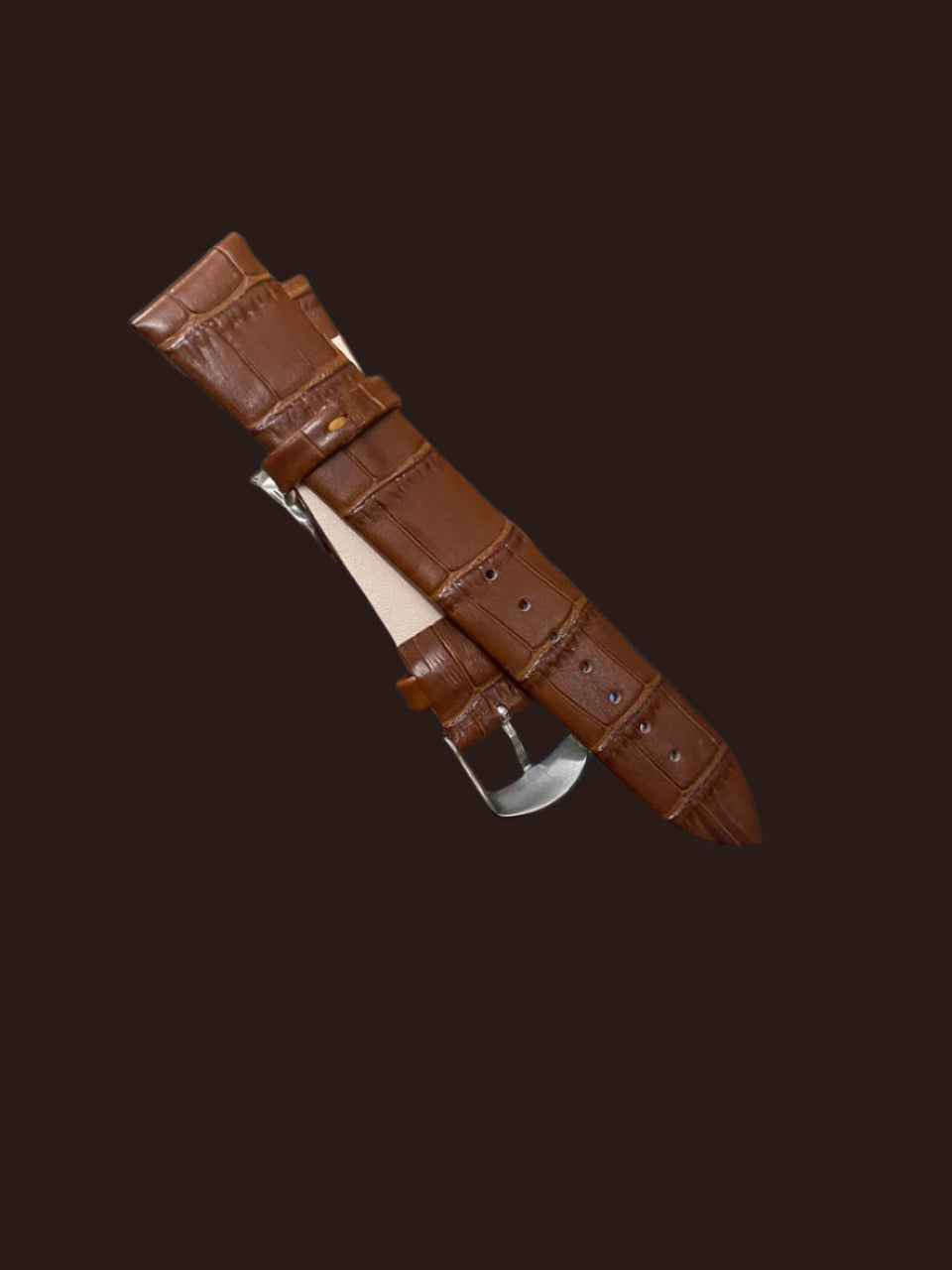 Pasting Leather Strap Brown 18.20mm