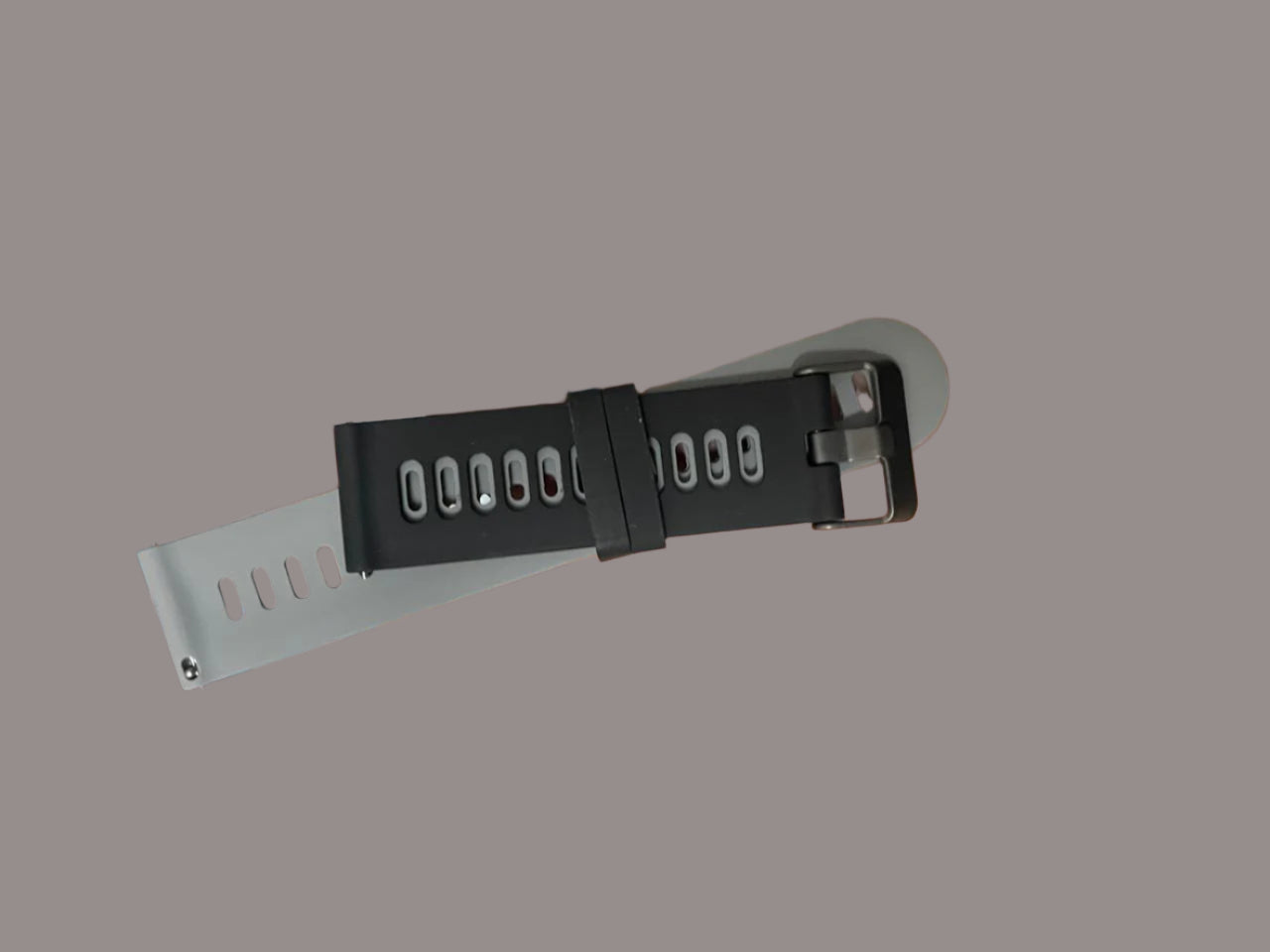 Premium 22mm quick-release silicone watch strap with black outer and grey inner design