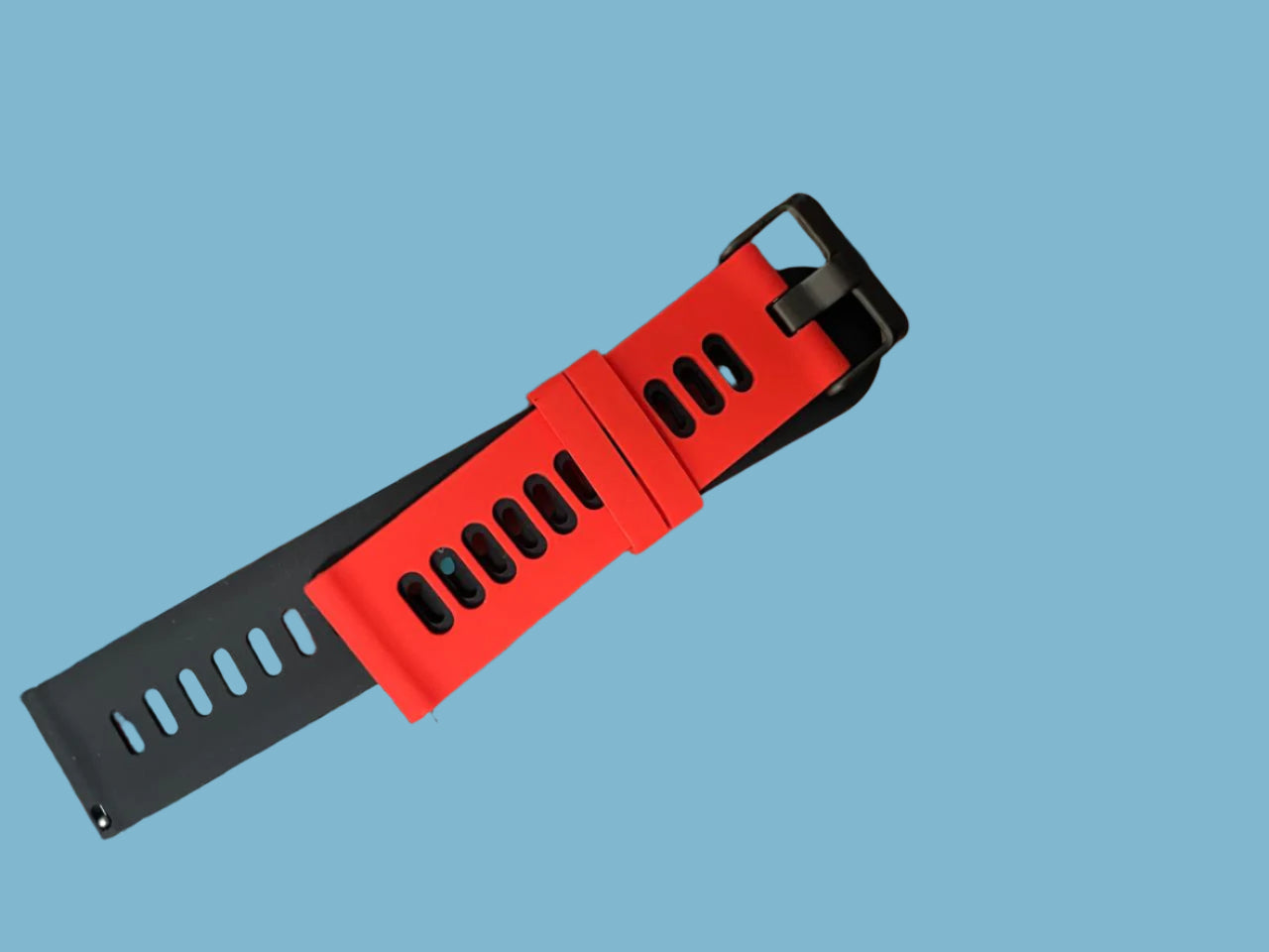 Premium 22mm silicone watch strap with red outer and black inner, quick-release design