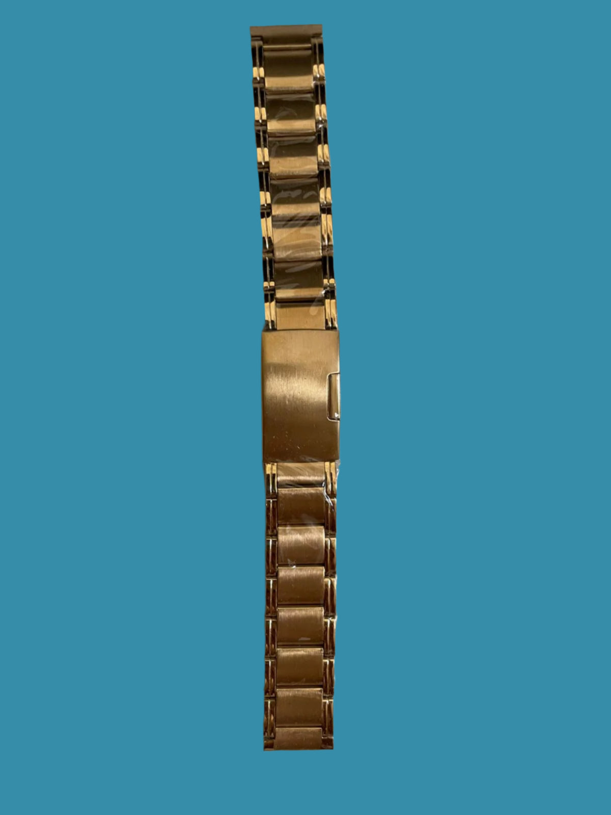 President-Style Bracelet (Gold) Strap With Push Button - 18mm 