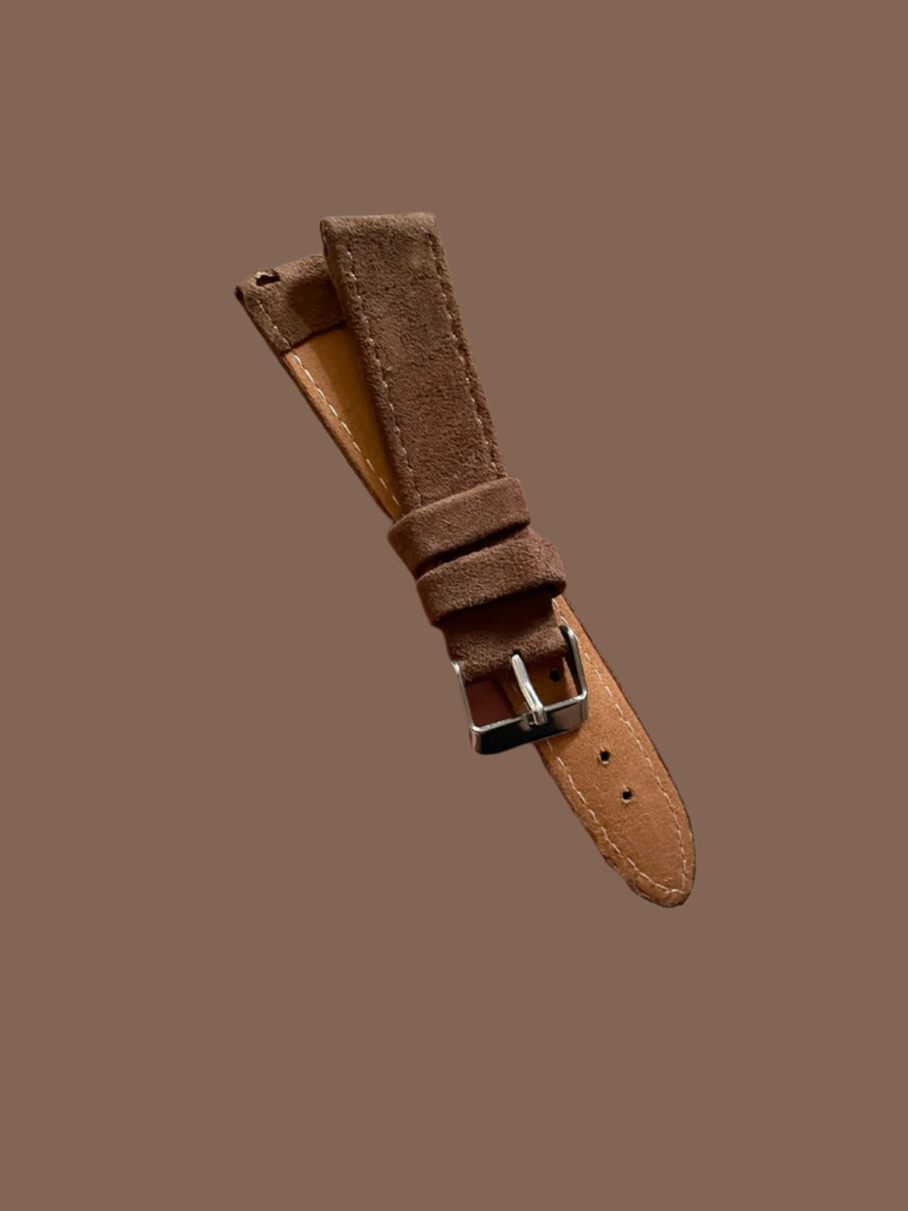 Premium brown suede quick-release watch strap for men
