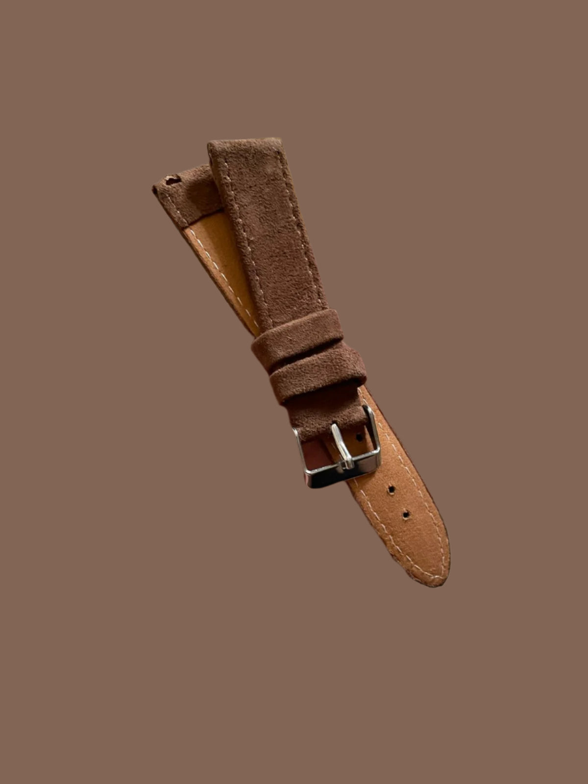 Premium brown suede quick-release watch strap for men