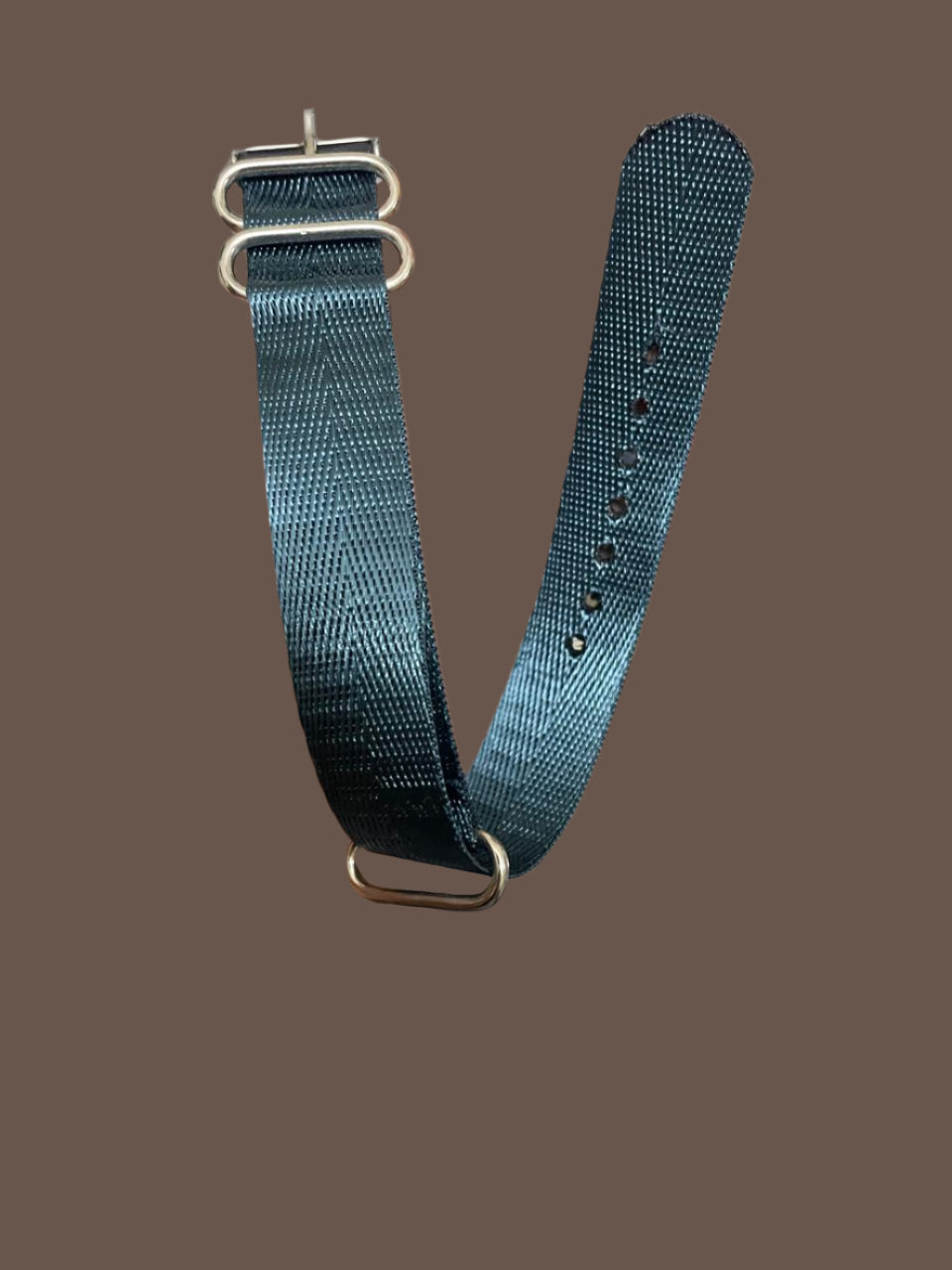 20mm teal blue NATO watch strap with stainless steel hardware – nylon replacement band

