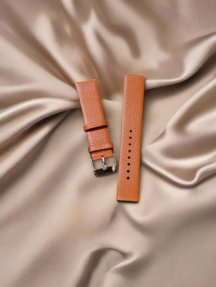 Budget Artificial (PU) Leather Textured Watch Strap – Tan | Sizes 18mm, 20mm