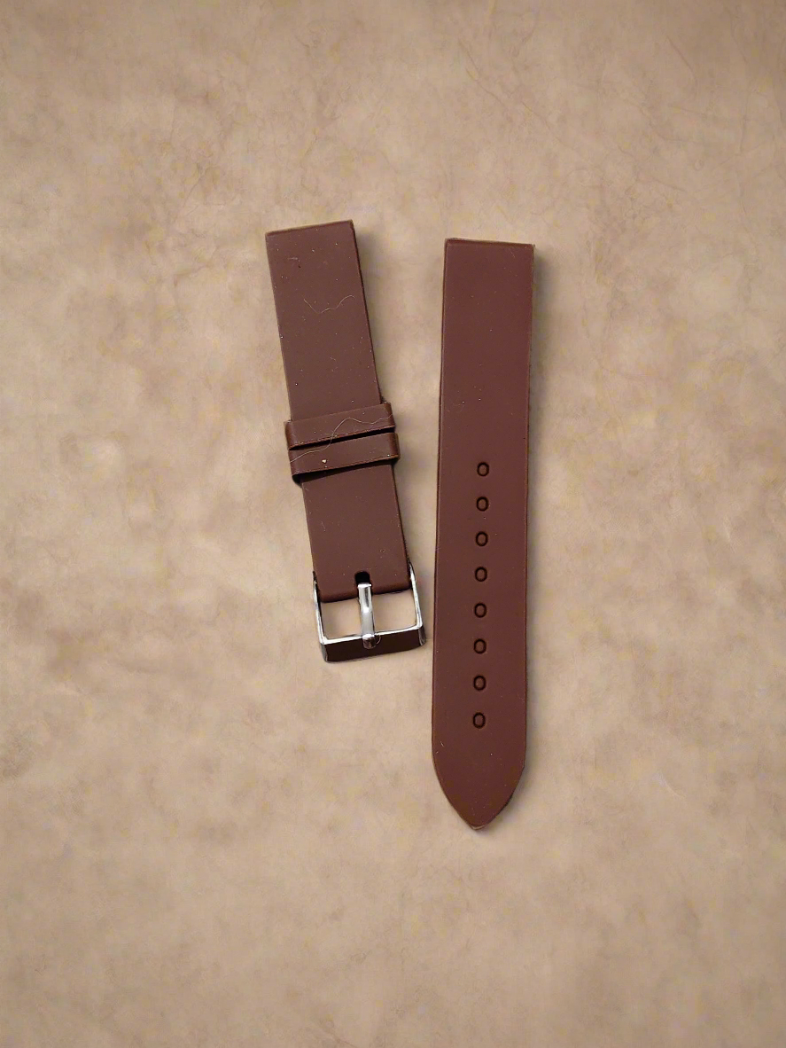 Unisex Silicone Watch Strap – Dark brown for Men & Women | Sizes 12mm, 14mm, 16mm, 18mm