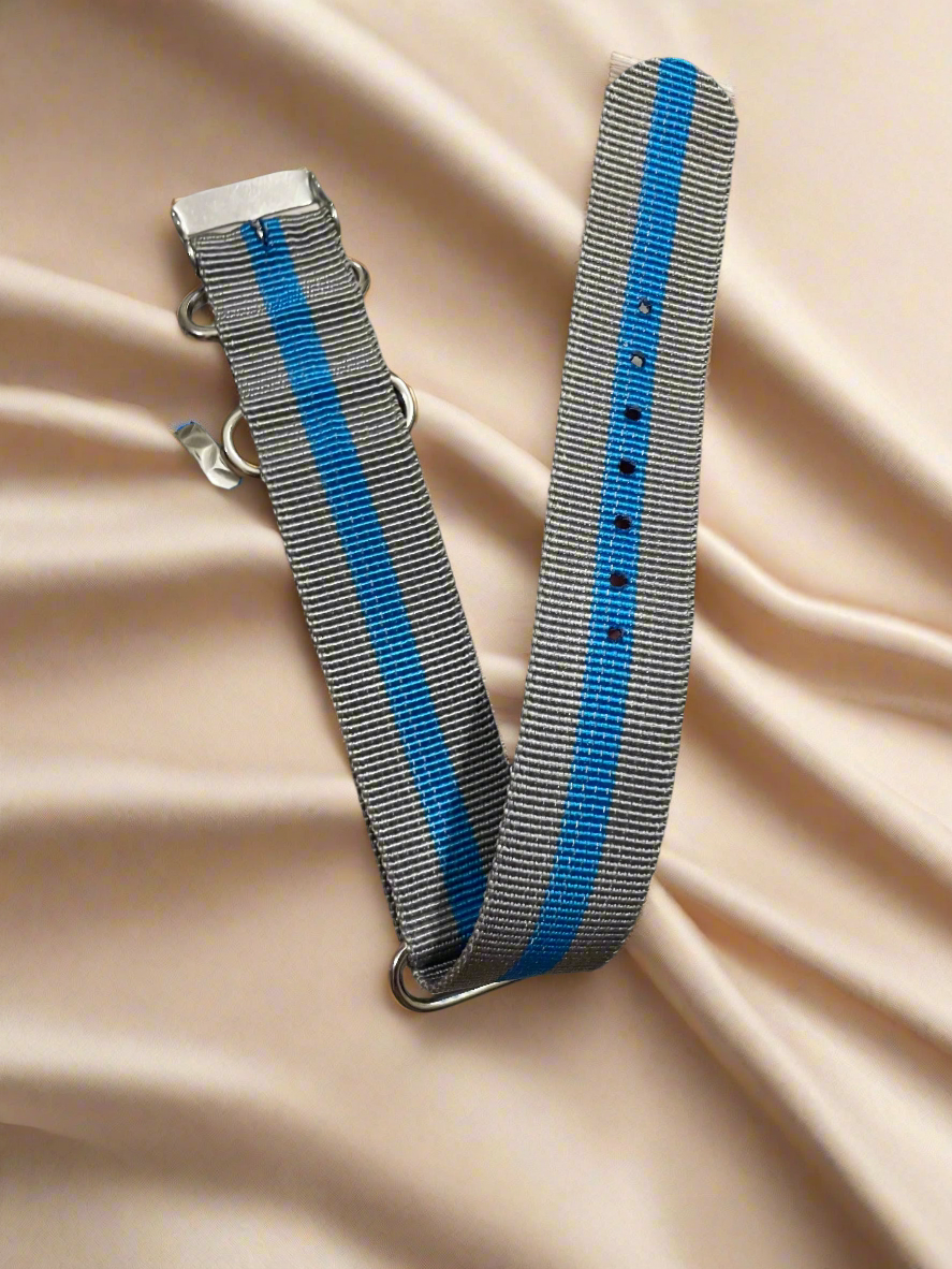 NATO Strap 20mm Blue/Grey Striped