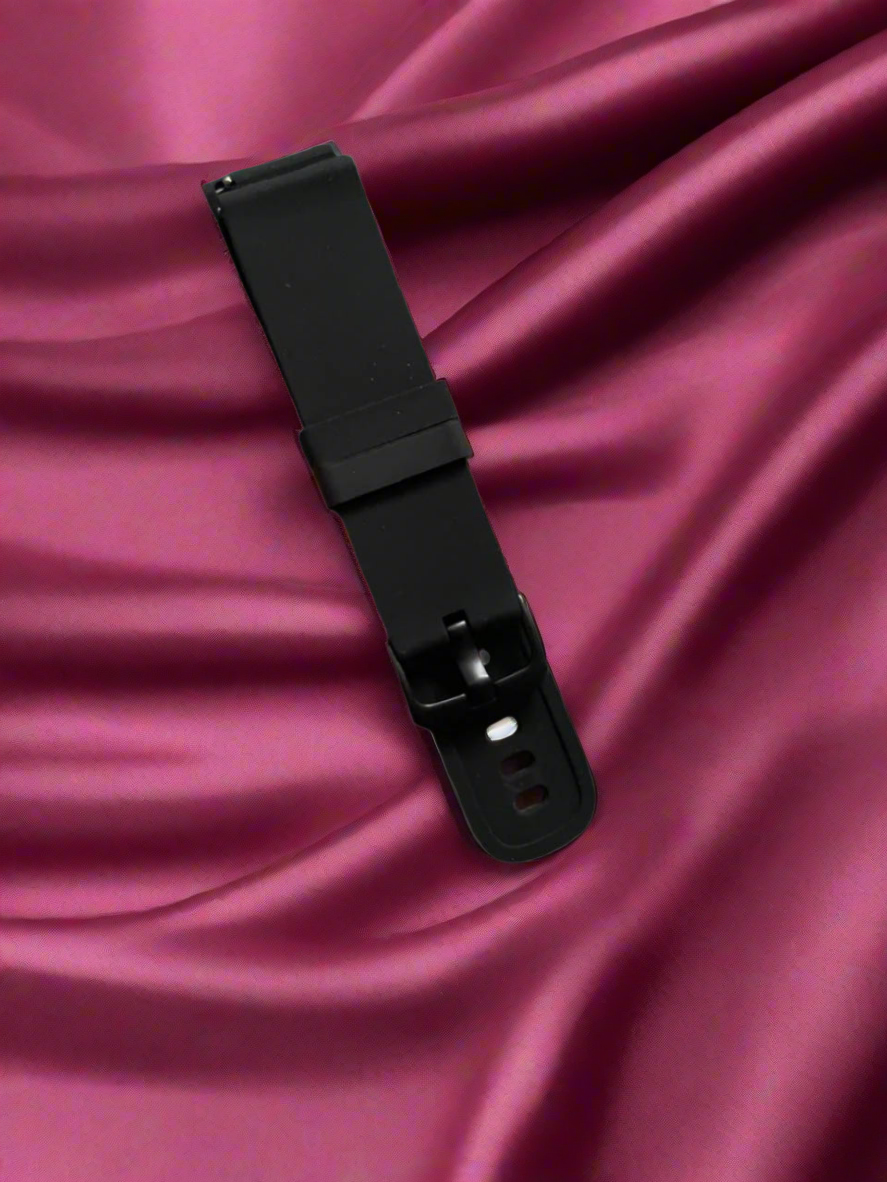 Premium Silicon Strap with Quick release Black -20mm,22mm
