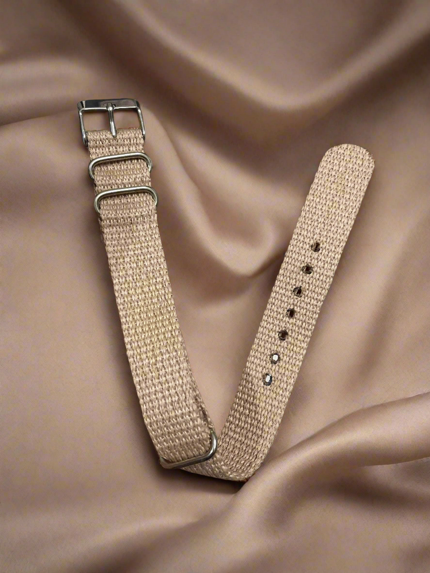 Nato Strap cotton Beige 18mm
