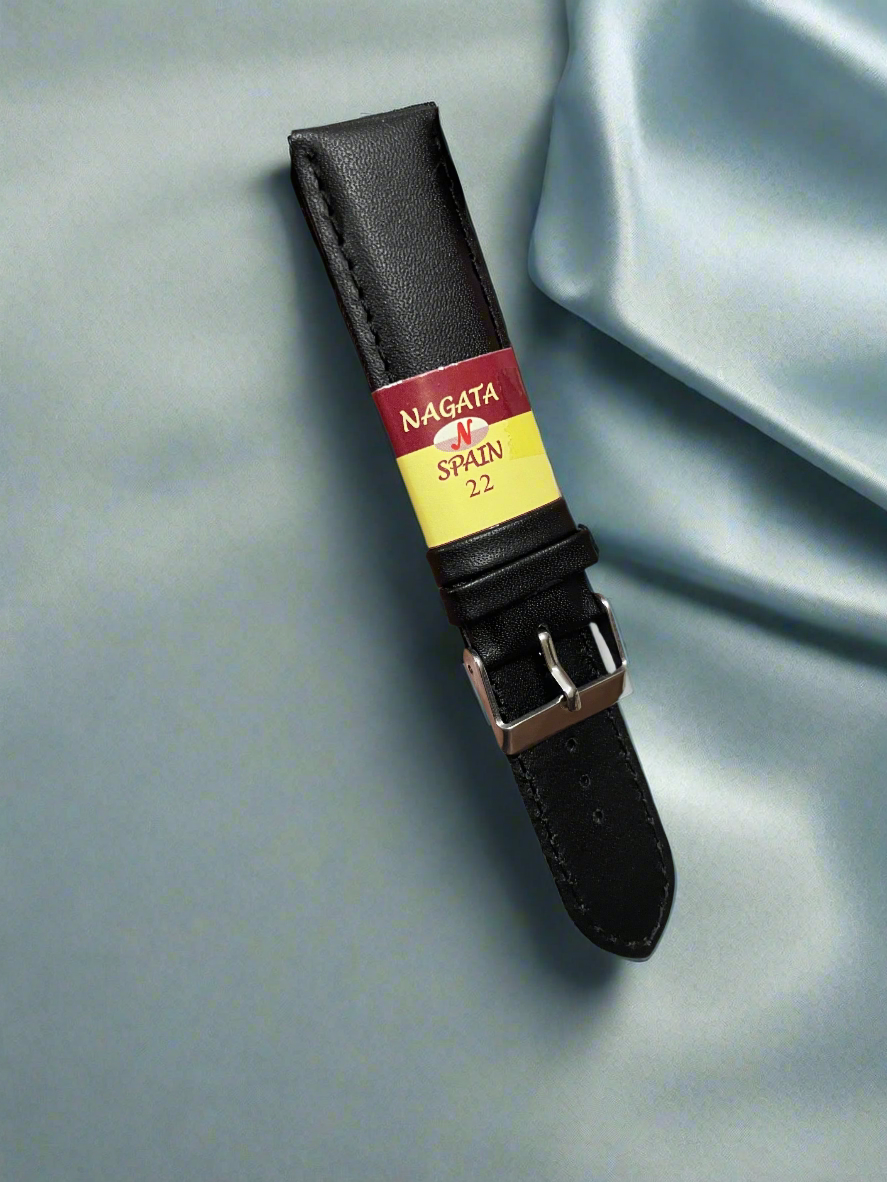 Nagata Spanish leather strap Black 18,20,22,24 mm