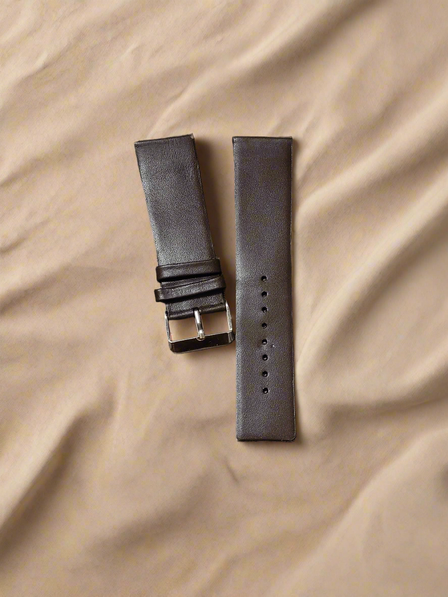 Budget Artificial (PU) Leather Watch Strap – Dark Coffee Brown | Sizes 18mm, 20mm, 22mm, 24mm