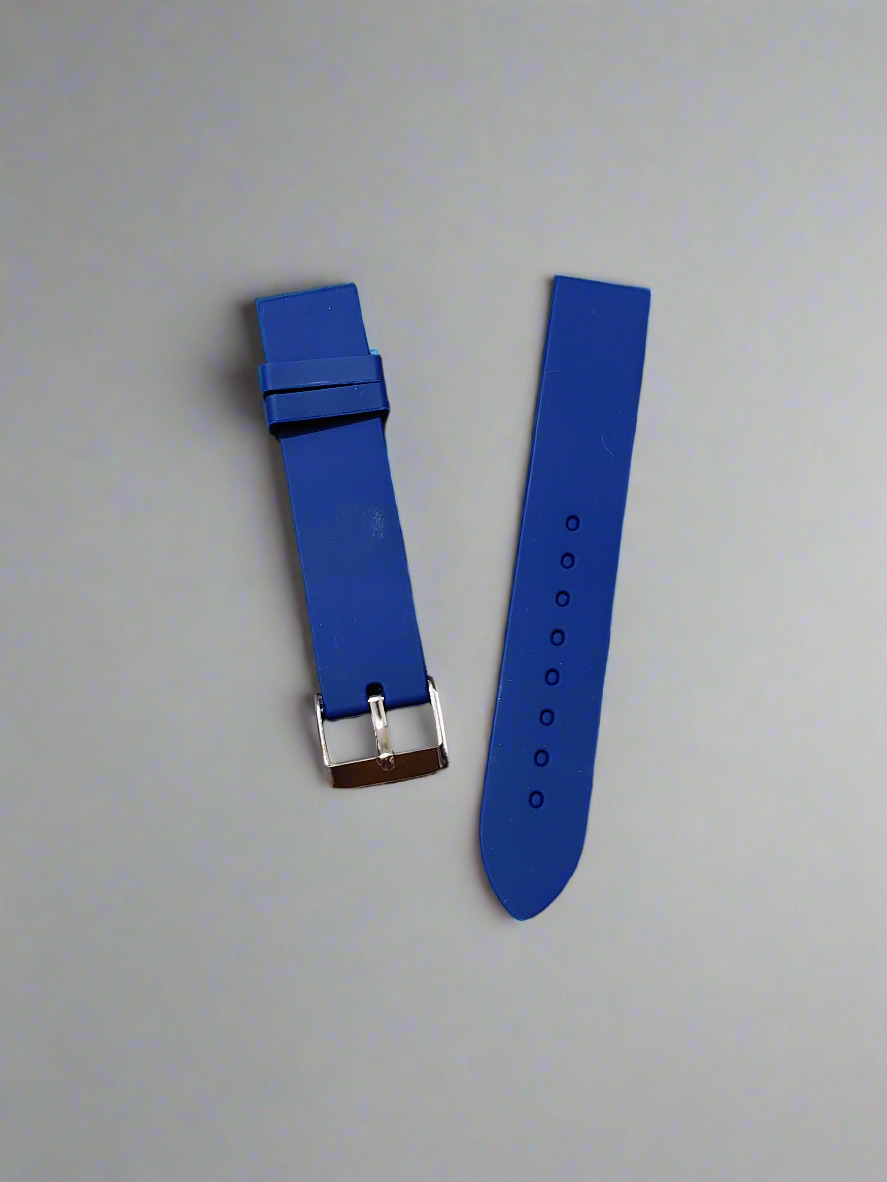 Unisex Silicone Watch Strap – Blue for Men & Women | Sizes 12mm, 14mm, 16mm, 18mm