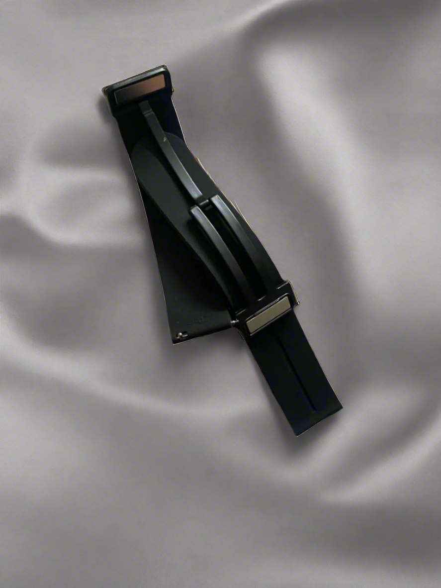 Premium Silicon Strap Magnetic lock with Quick release Black-20mm 22mm