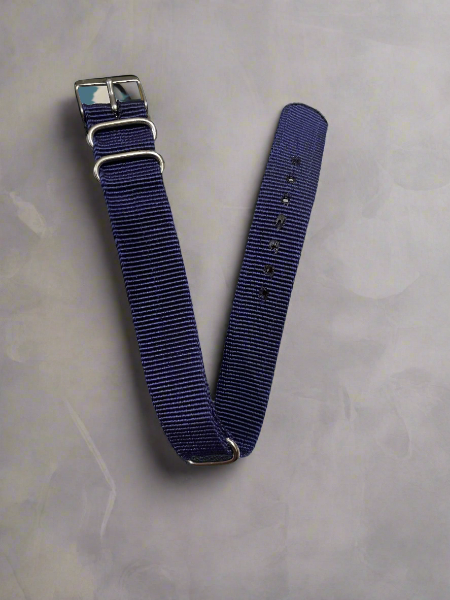 Nato Strap cotton Blue/Navy Variants 18mm