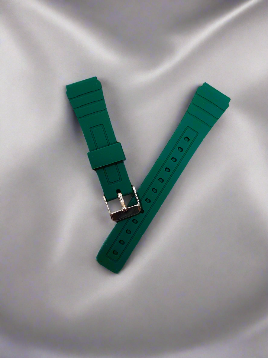 Rubber Watch Strap for Casio AE1200, F91W, A168 & More – Durable 18mm Resin Replacement Band Multiple Colours