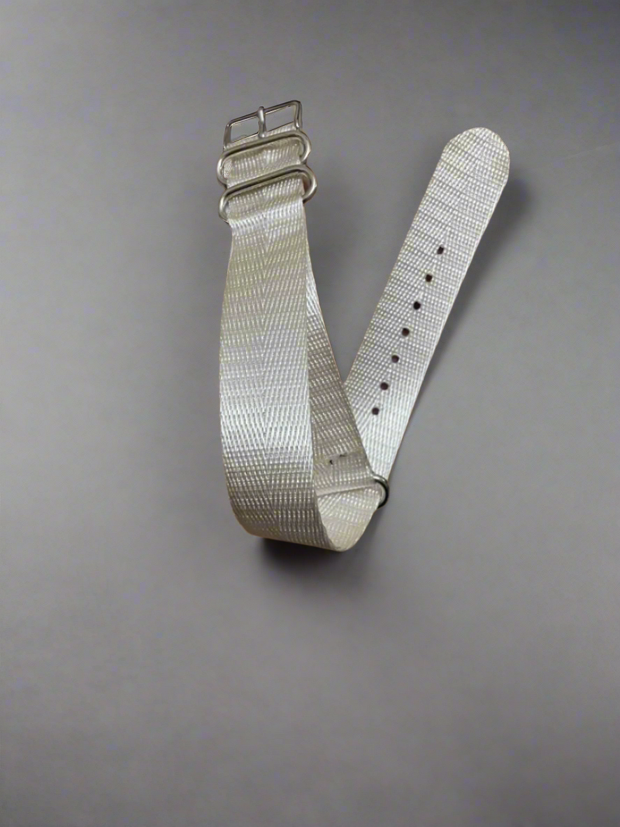 White NATO Watch Strap 20mm – Premium Nylon Military-Style Replacement Band
