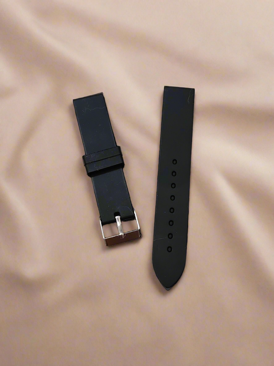 Unisex Silicone Watch Strap – Black for Men & Women | Sizes 12mm, 14mm, 16mm, 18mm