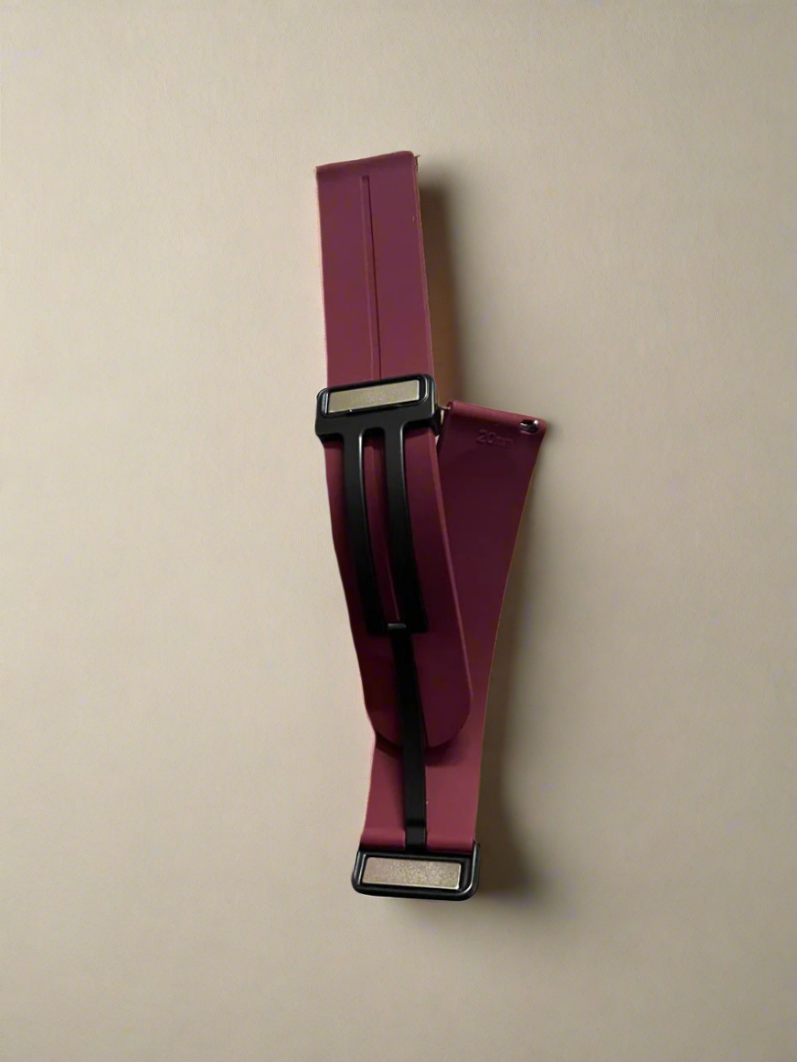 Premium Silicon Strap Magnetic lock with Quick release Maroon-20mm 22mm