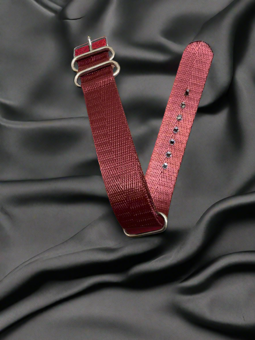 Maroon NATO Watch Strap 20mm – Premium Nylon Military-Style Replacement Band