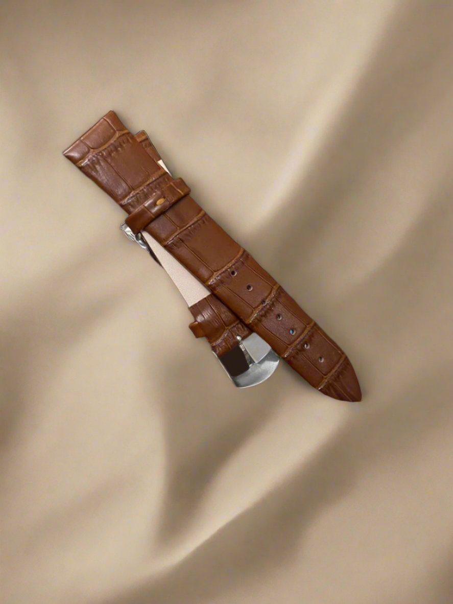 Pasting Leather Strap Brown 18.20mm
