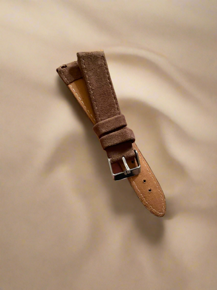 Brown Suede Leather Watch Strap – 18mm, 20mm, 22mm – Quick Release(Without Spring Bars)
