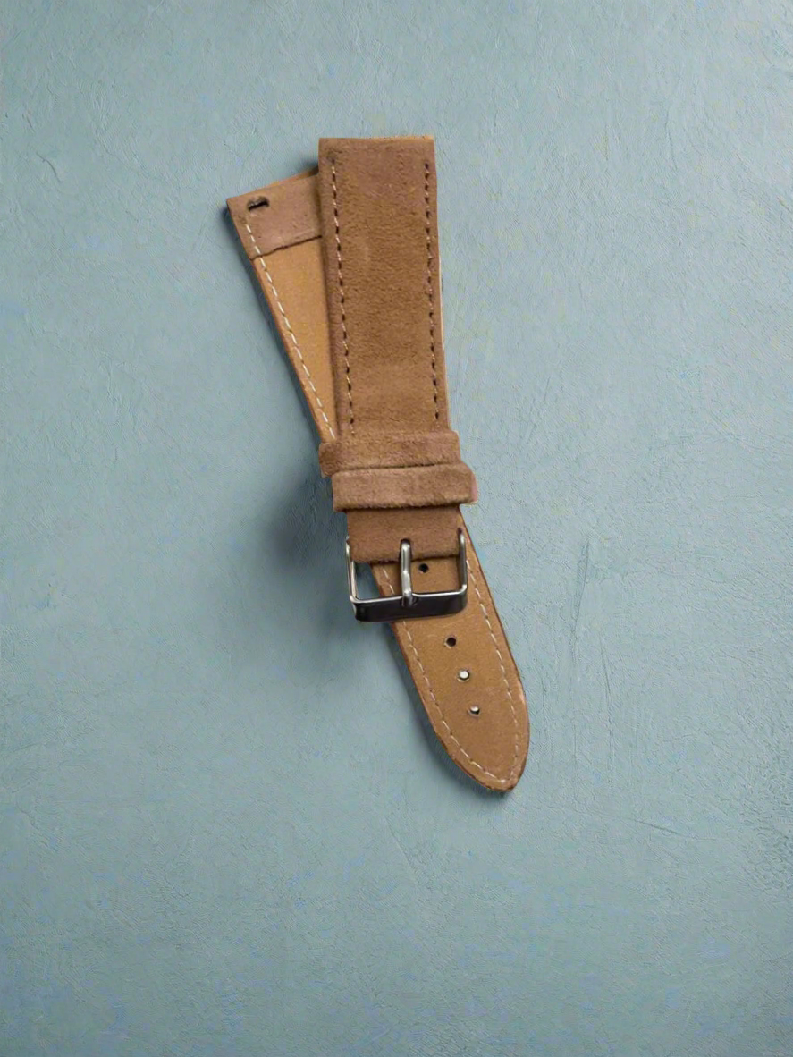 Tan Suede Leather Watch Strap – 18mm, 20mm, 22mm – Quick Release(Without Spring Bars)