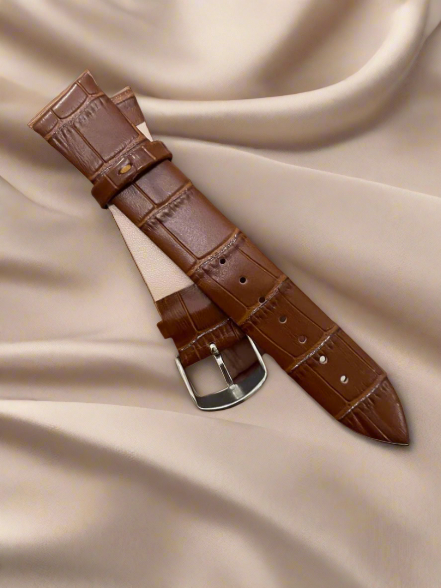 Pasting Leather Strap Dark Brown 18.20mm