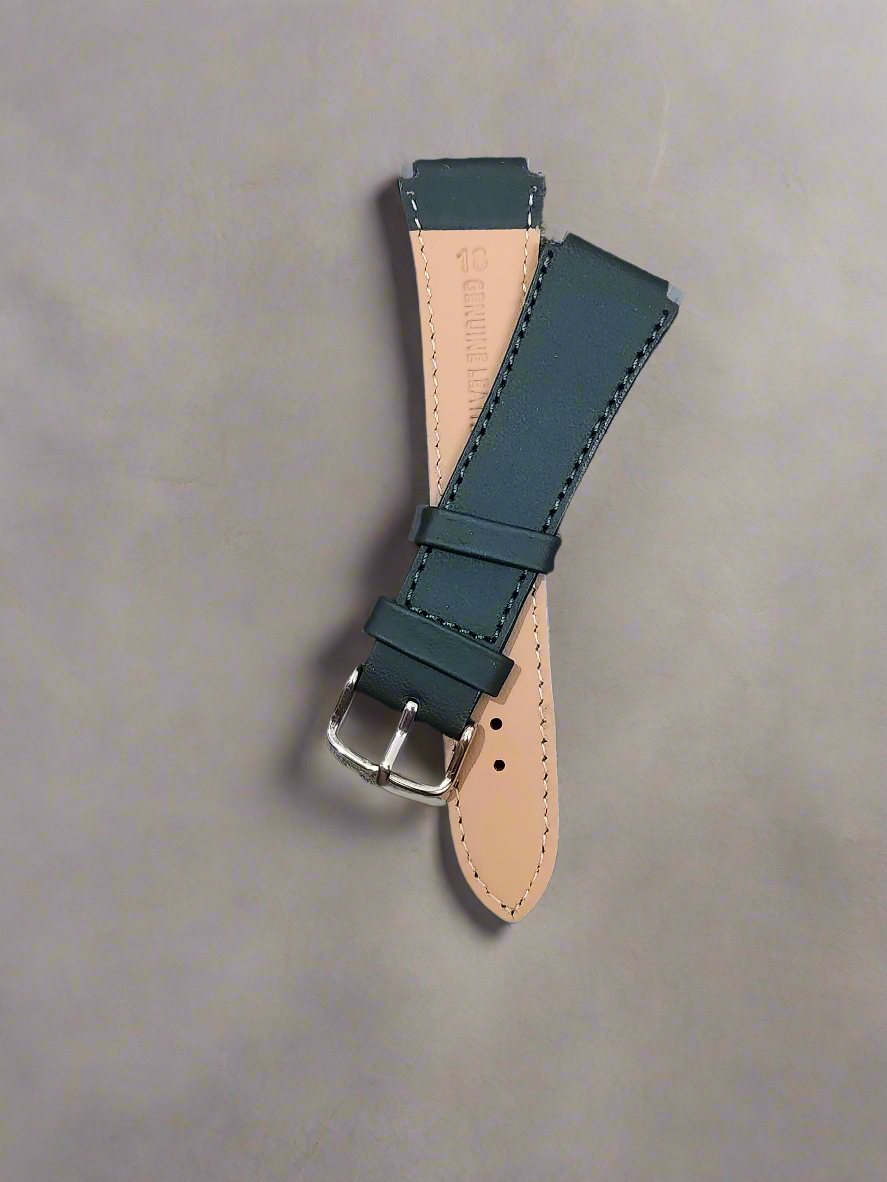 18mm to 22mm Leather Watch Strap for Casio AE1200, AE1300, A158, A159, A168 and many Casios – Dark Teal Genuine Leather