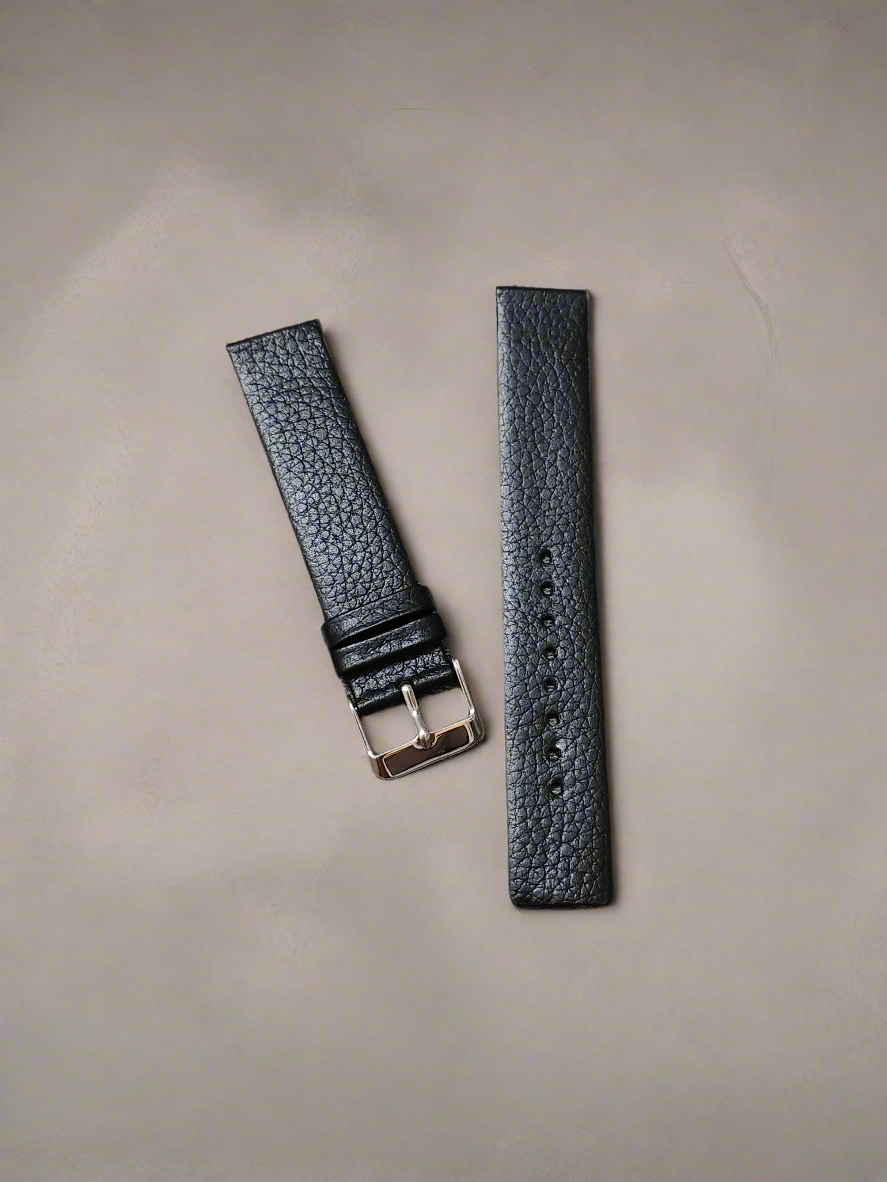 Budget Artificial (PU) Leather Textured Watch Strap – Black | Sizes 18mm, 20mm