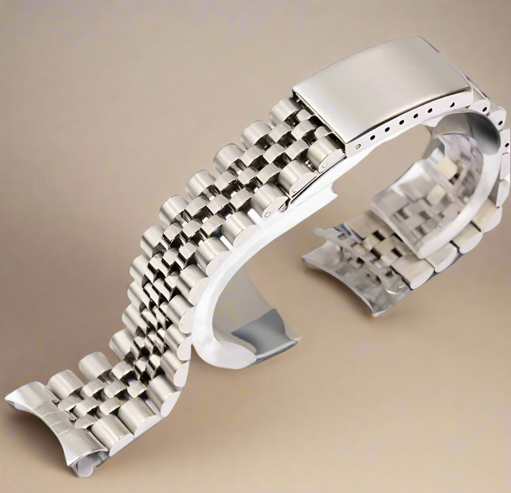 22mm and 20mm and 18mm C-Shaped Curved End Jubilee Bracelet – Stainless steel 316L Imported