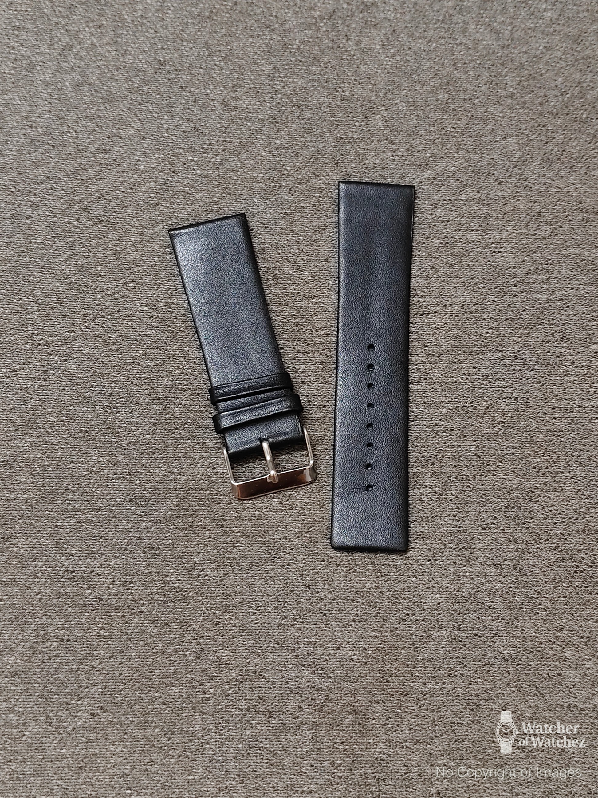 Budget Artificial (PU) Leather Watch Strap – Black | Sizes 18mm, 20mm, 22mm, 24mm