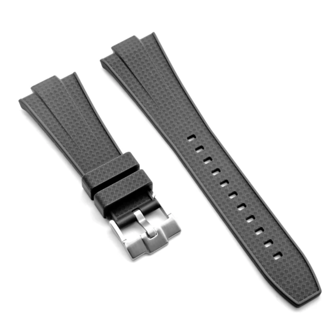 Tissot PRX 12mm Silicone Strap Black with Stainless Steel Buckle – Premium Replacement Watch Band