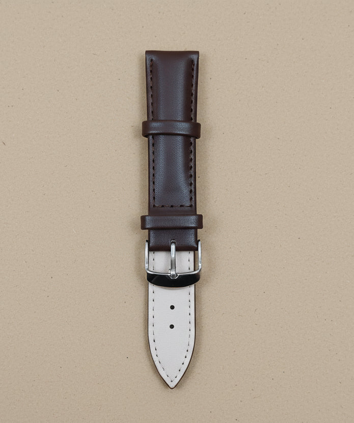 Premium Genuine Leather Watch Strap – Dark brown | Plain Classic Band 18mm 20mm 22mm with Spring Bars