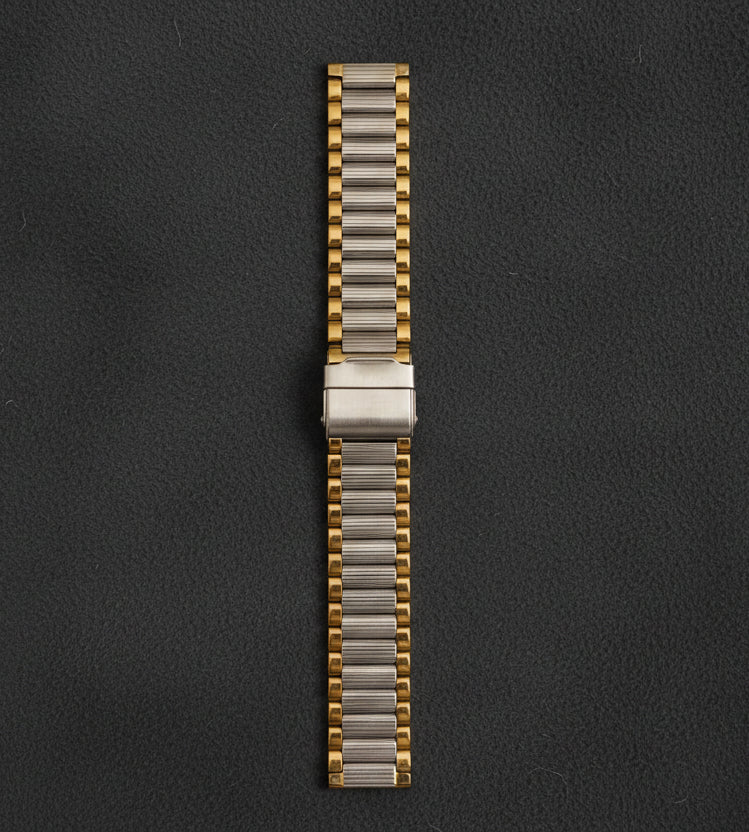 Heritage Speidel-Style Watch Strap Bracelet 18mm – Two-Tone Premium Hollow Steel with Fold-Over Clasp with Spring Bars