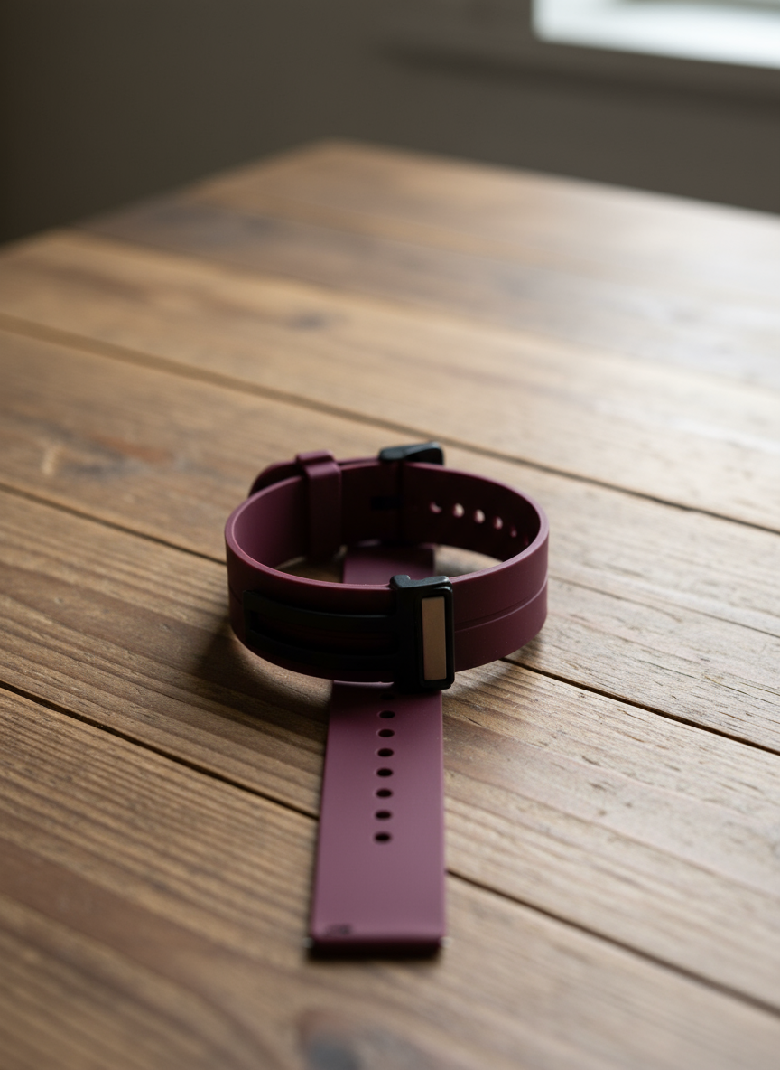 Premium Silicon Strap Magnetic lock with Quick release Maroon-20mm 22mm