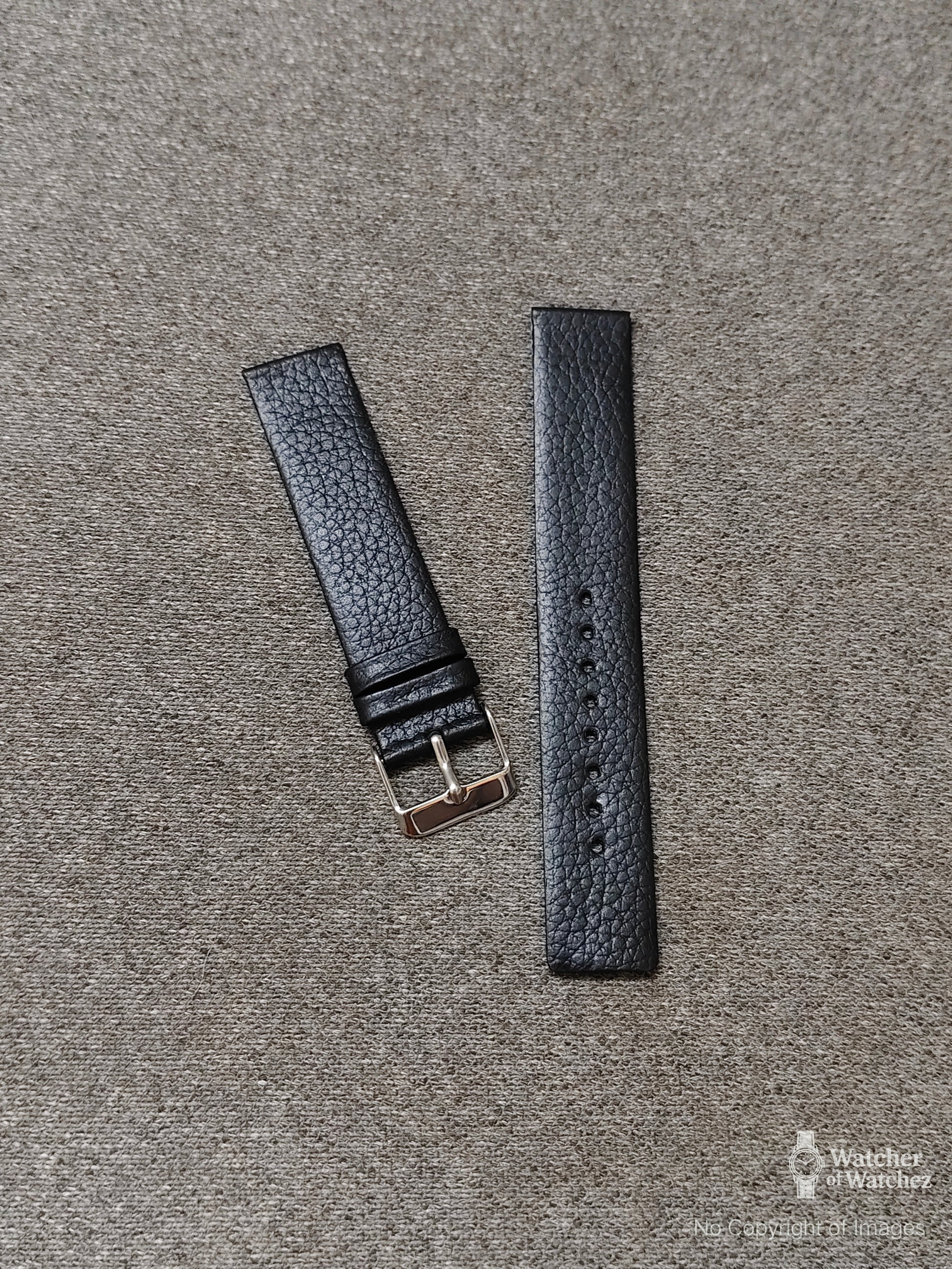 Budget Artificial (PU) Leather Textured Watch Strap – Black | Sizes 18mm, 20mm