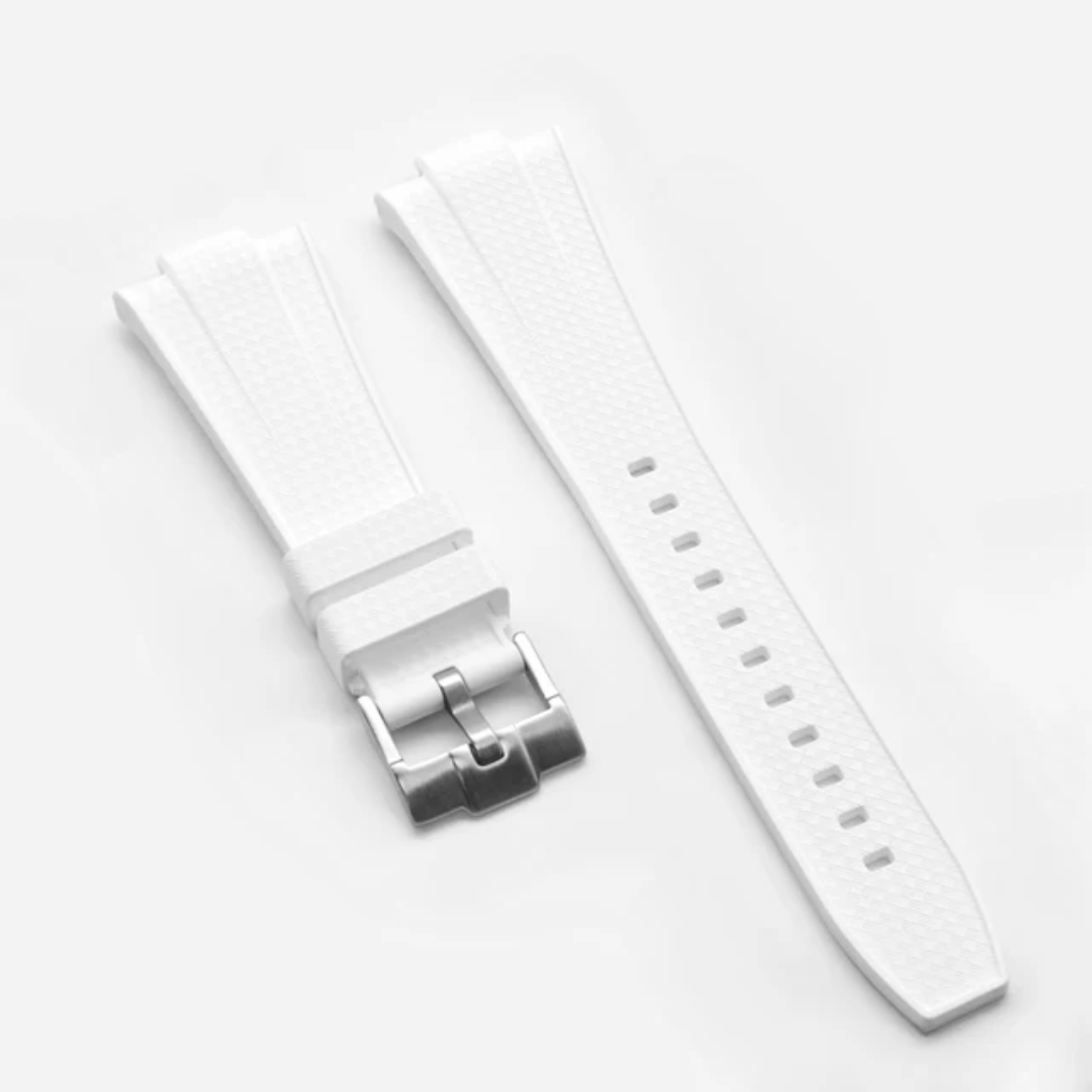Tissot PRX 12mm Silicone Strap White with Stainless Steel Buckle – Premium Replacement Watch Band