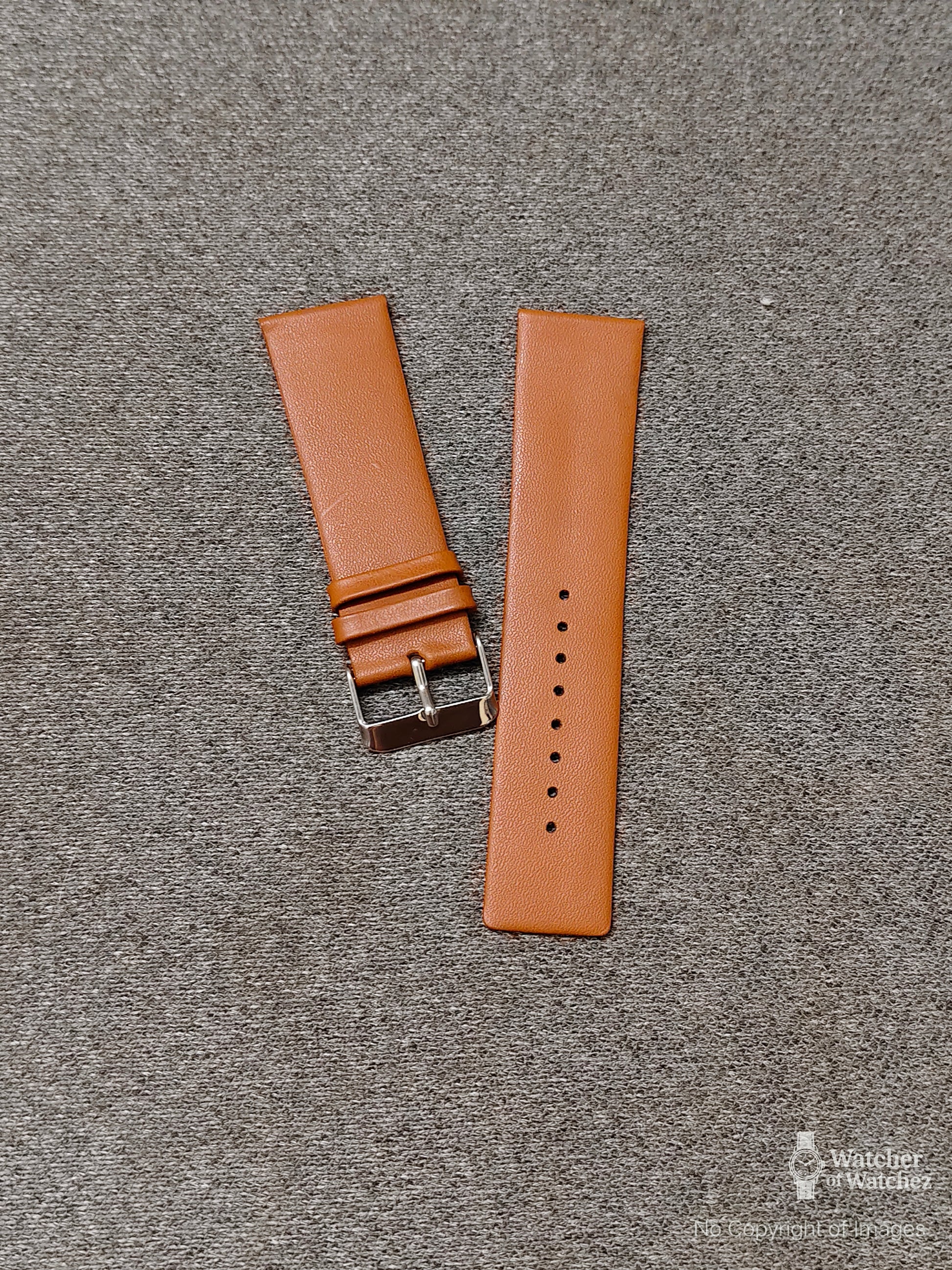 Budget Artificial (PU) Leather Watch Strap – Tan | Sizes 18mm, 20mm, 22mm, 24mm